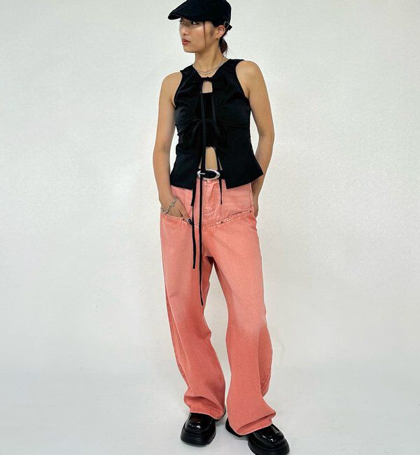  「《UNISEX / サイズ展開あり》スラッシュポケットブラストワイドデニム」|デニム|