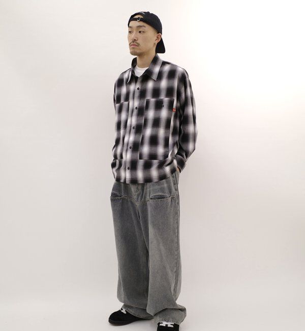  「《UNISEX / サイズ展開あり》スラッシュポケットブラストワイドデニム」|デニム|