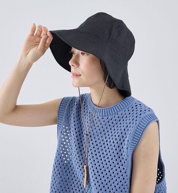 collex「【Nine Tailor/ナインテーラー】 Canna Hat リネンハット」|その他|ブラック