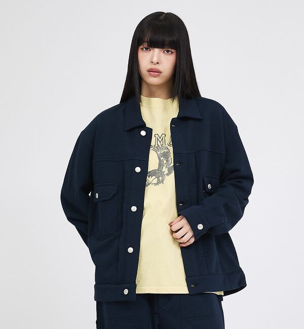 ABAHOUSE「WEB限定【RUSSELL &times; BerBerJin / ラッセル &times; ベルベルジ」|ブルゾン・スタジャン|ネイビー