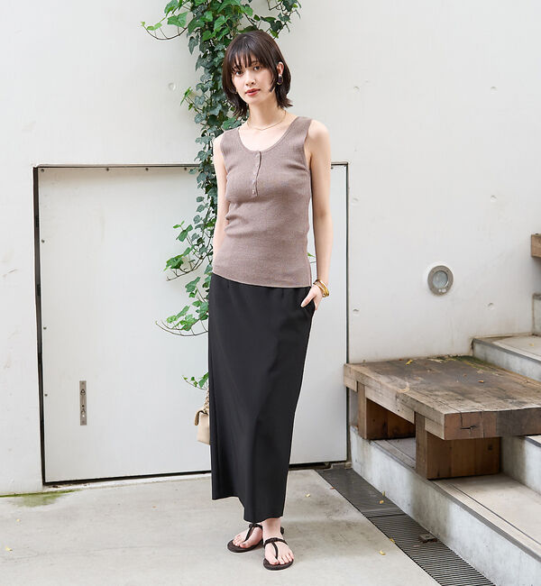 Rouge vif「ヘンリーネックニットタンクトップ」|キャミソール|