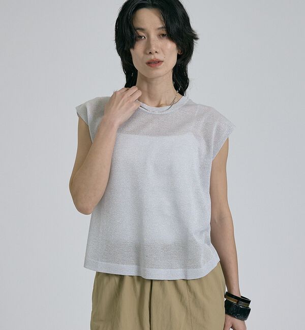 qualite「【前後着用可能！】ラメ2WAYニット」|ベスト・ジレ|