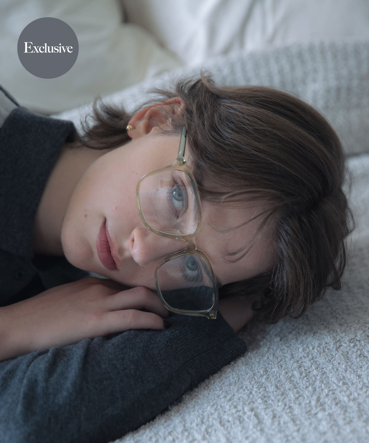 URBAN RESEARCH「『別注』KANEKO OPTICAL&times;URBAN RESEARCH　スクエアクリアUVレンズ」|メガネ|オリーブ
