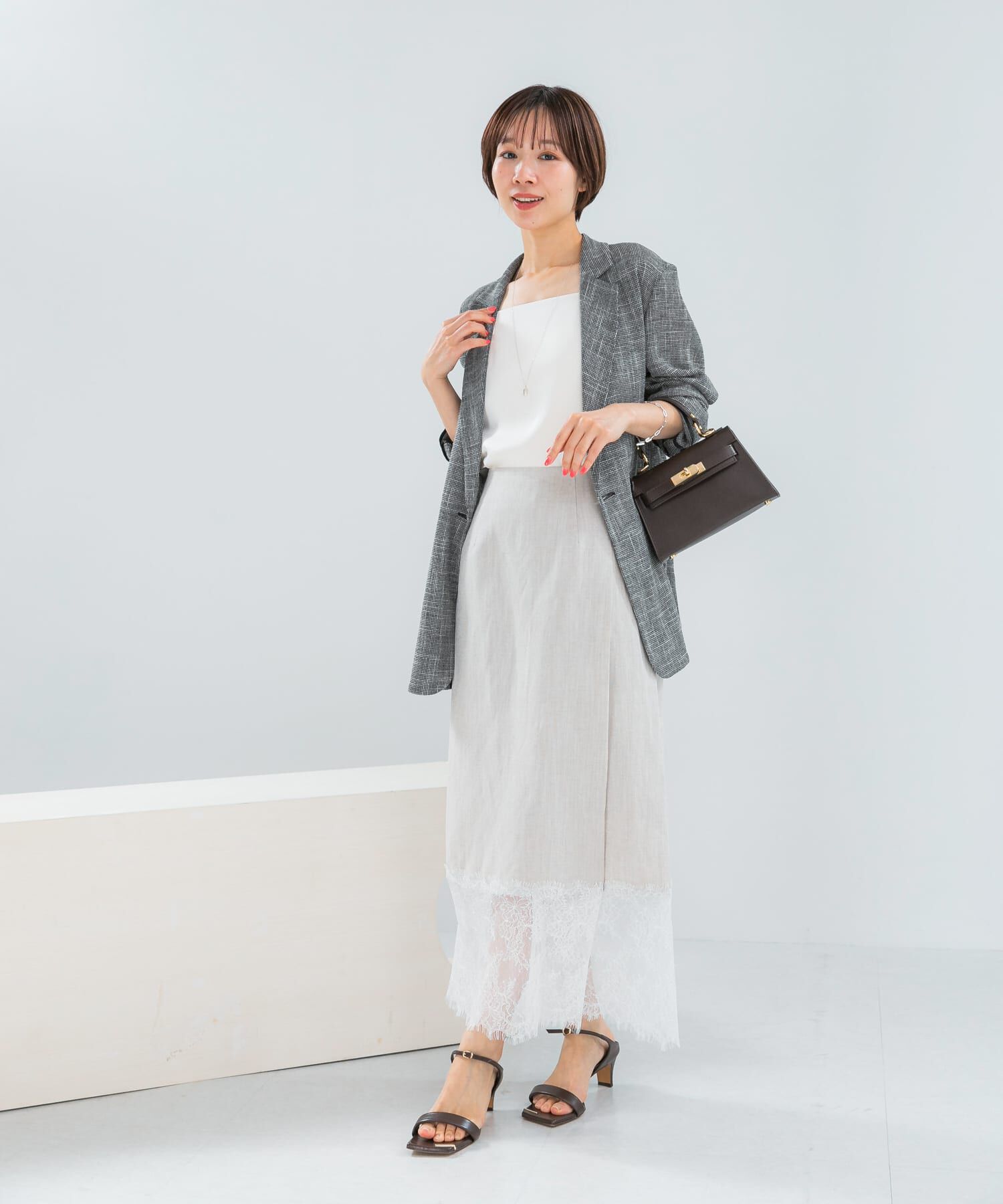 URBAN RESEARCH ROSSO「レースドッキングリネンスカート」|スカート|
