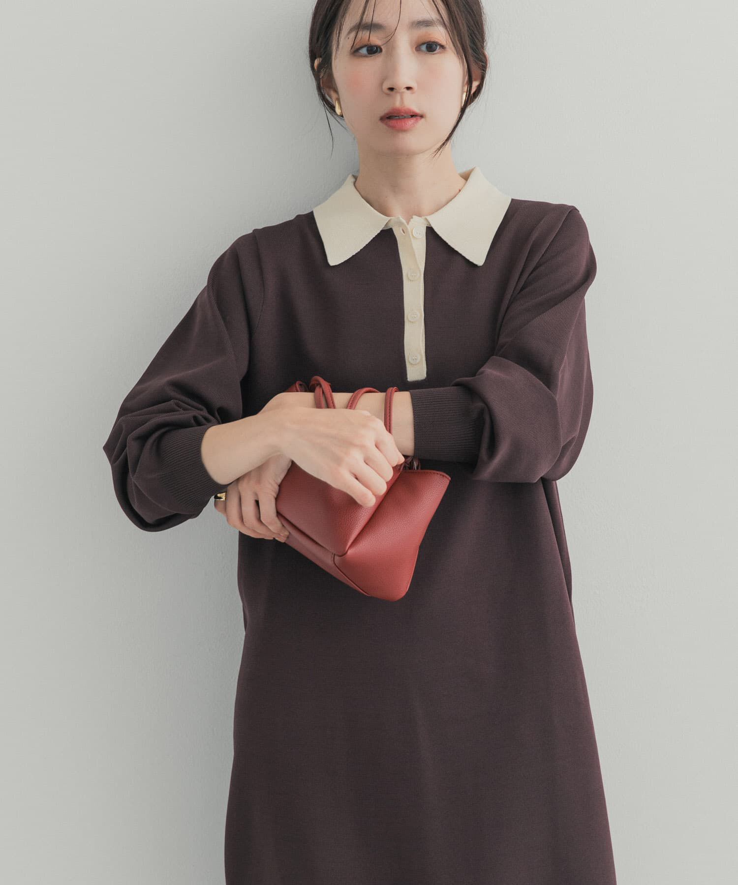 URBAN RESEARCH DOORS「バイカラーニットワンピース」|ワンピース|