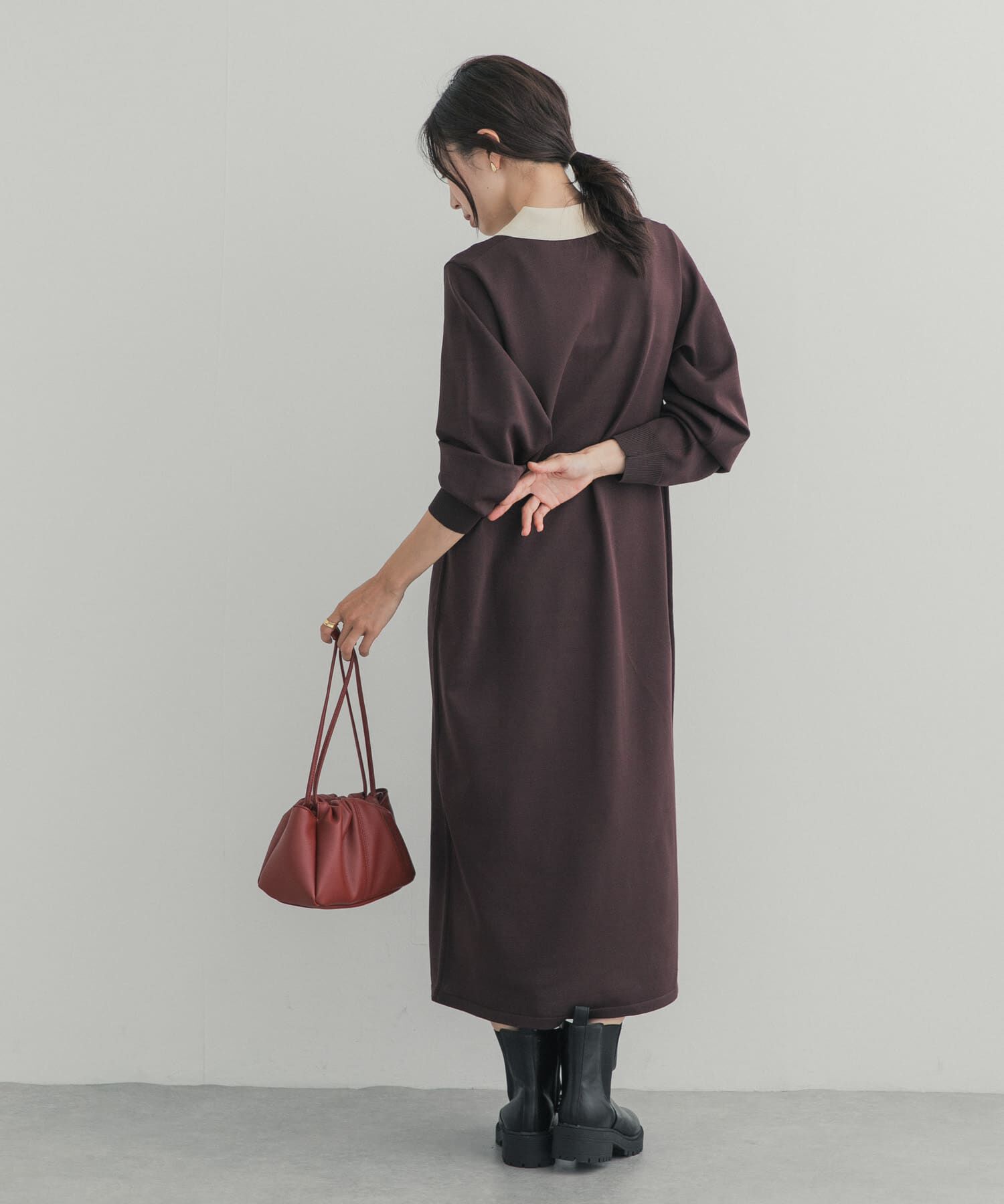 URBAN RESEARCH DOORS「バイカラーニットワンピース」|ワンピース|