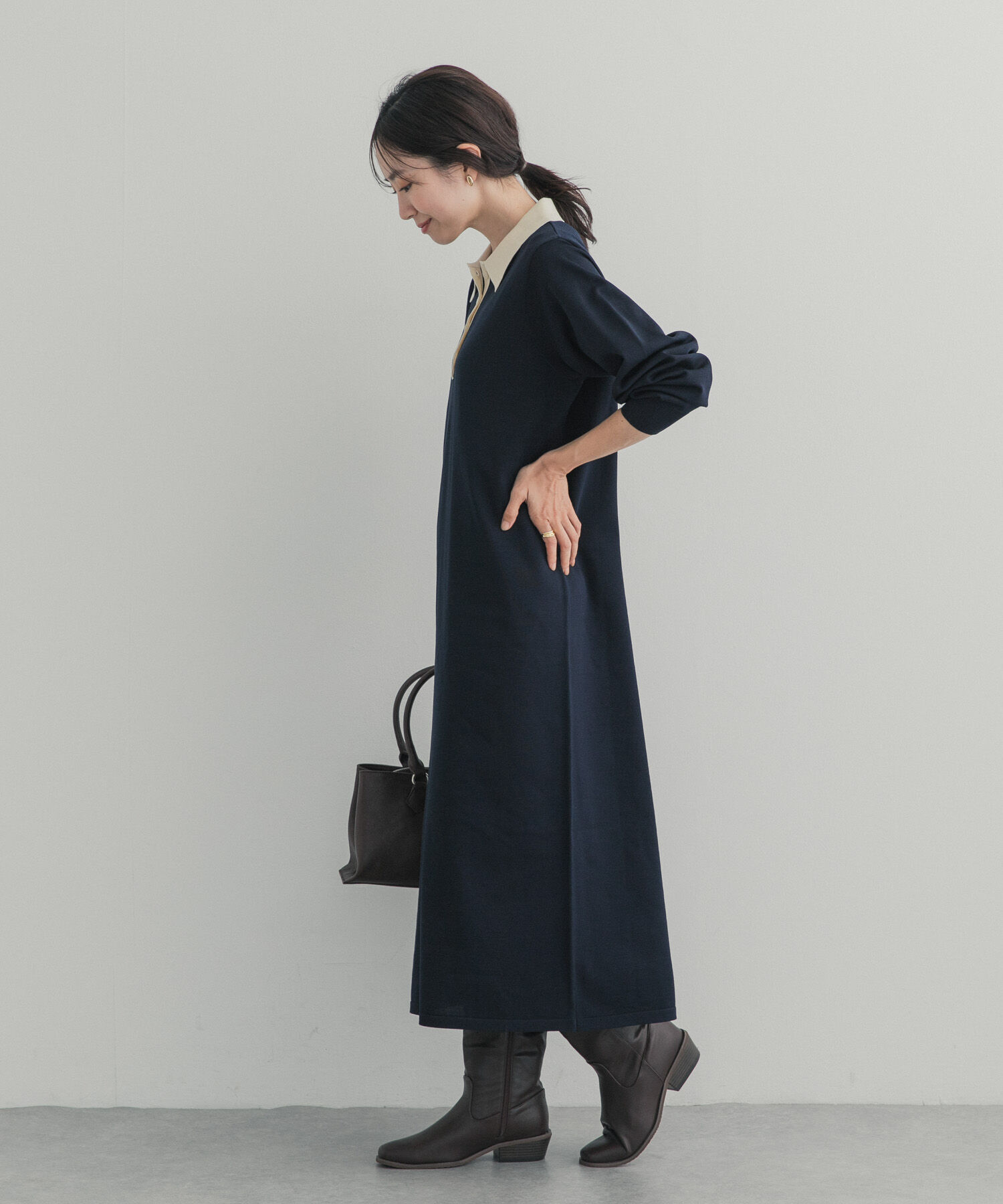 URBAN RESEARCH DOORS「バイカラーニットワンピース」|ワンピース|