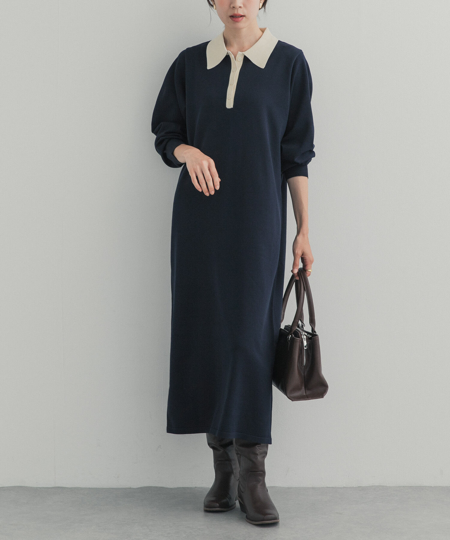 URBAN RESEARCH DOORS「バイカラーニットワンピース」|ワンピース|