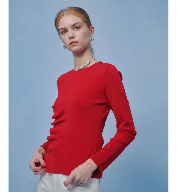 LOULOU WILLOUGHBY「【LOULOU WILLOUGHBY】ドレープアシメプルオーバー」|ニット・セーター|