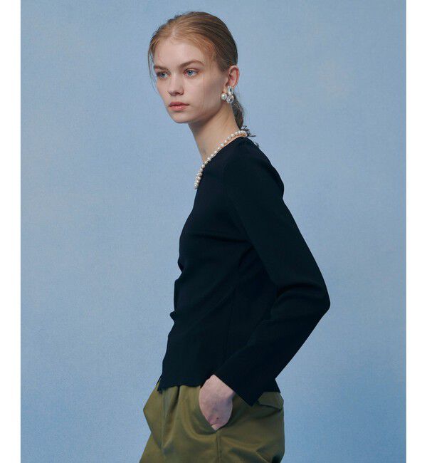 LOULOU WILLOUGHBY「【LOULOU WILLOUGHBY】ドレープアシメプルオーバー」|ニット・セーター|