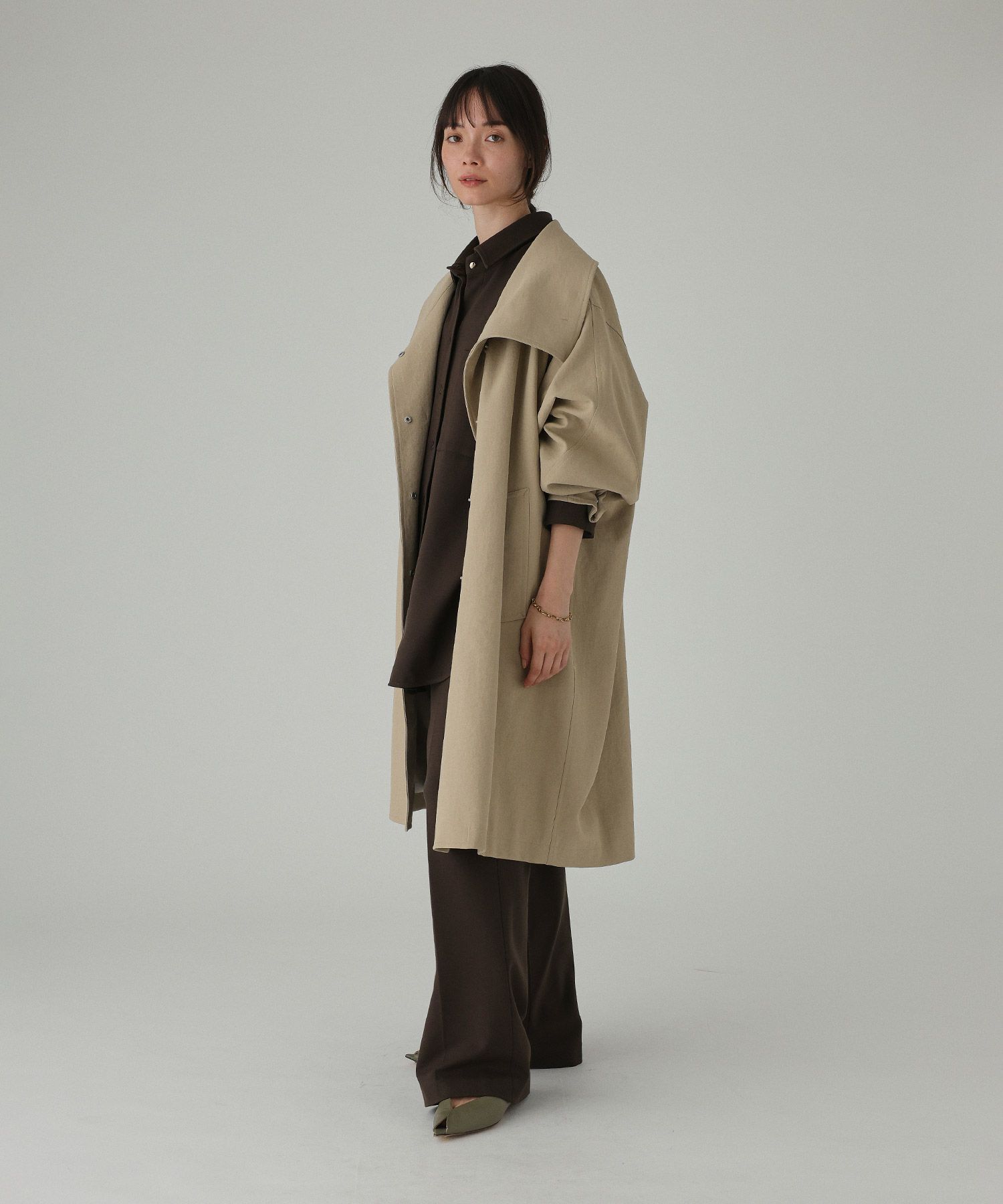 BABYLONE「オーバーフォルムツイルコート」|ダッフルコート|