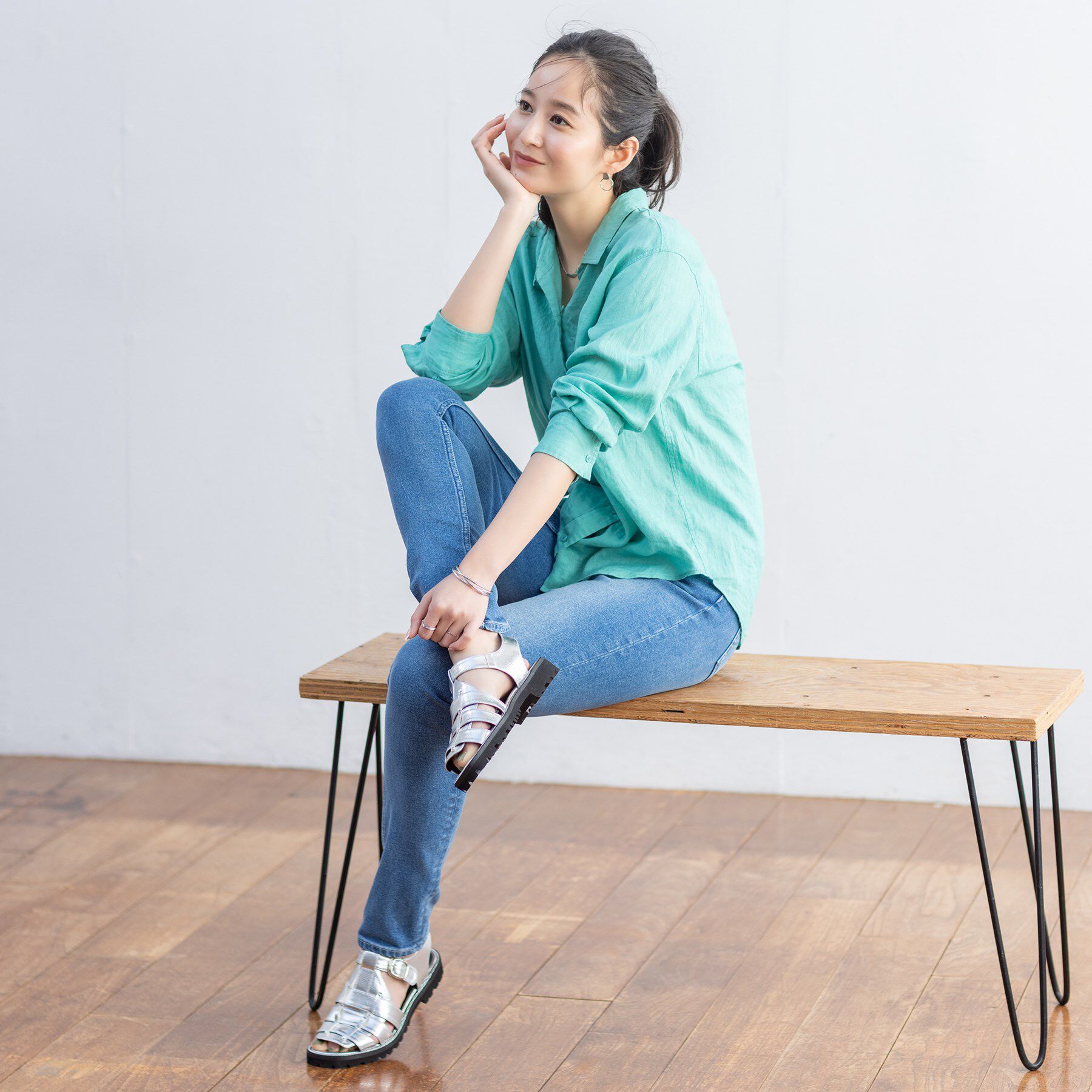 INDIVI「【通年活躍！褒められデニム】スキニー デニムパンツ」|デニム|