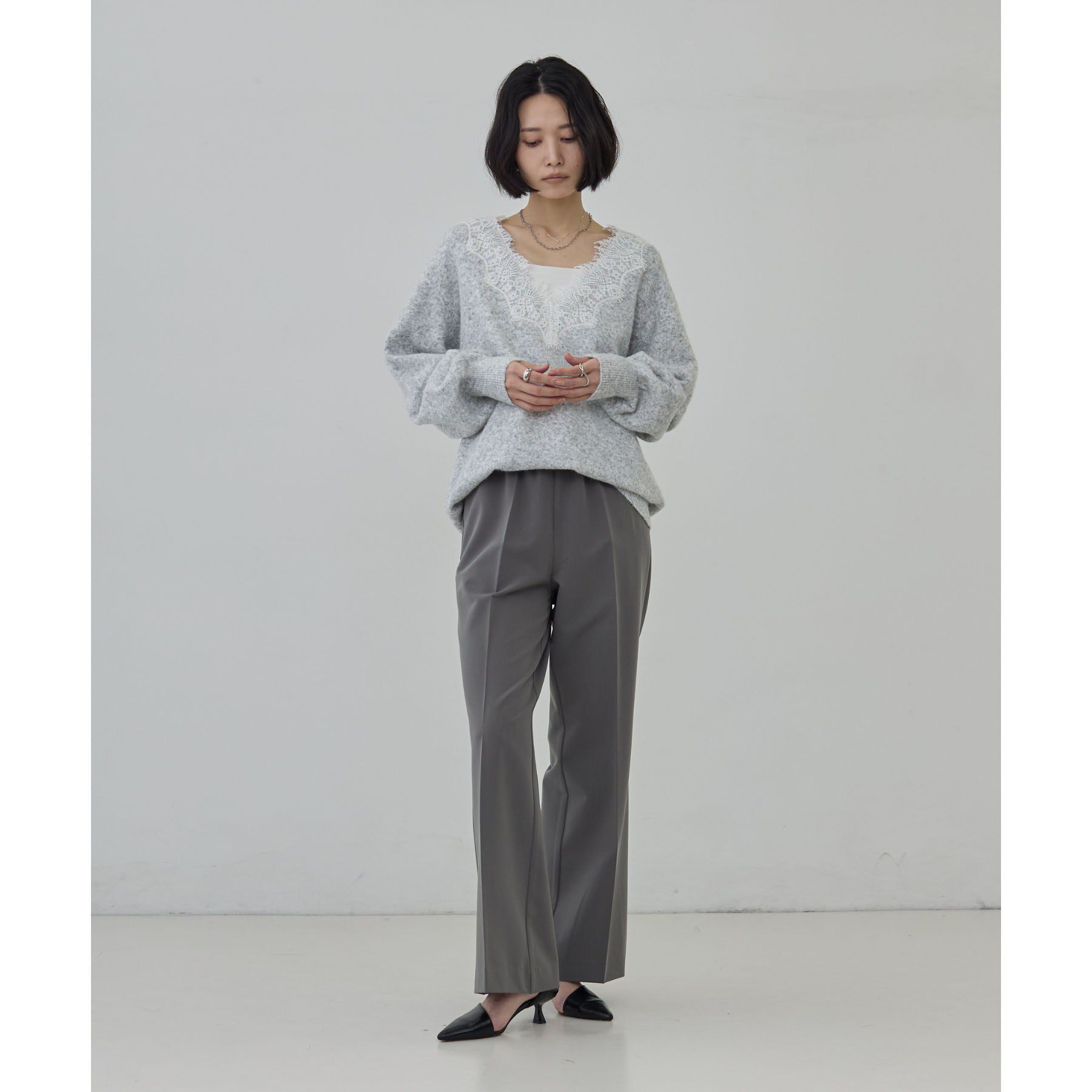 GALLEST「Comfy Slacks｜イージーストレートフレアパンツ【LIVE紹介／上枝みどりさん着用／セットア」|その他|