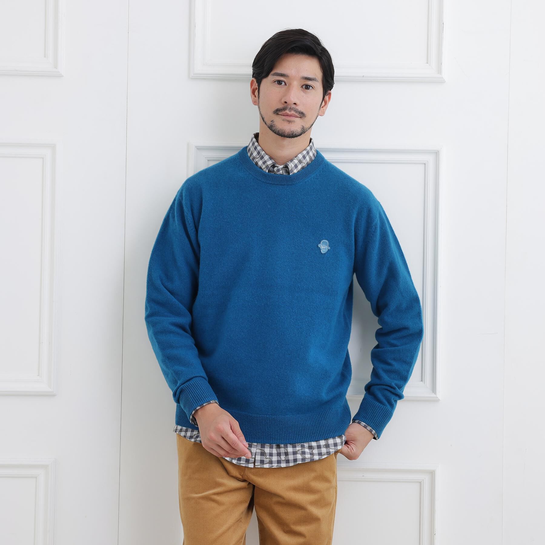 TAKEO KIKUCHI「【Air Palette Knit】ワンポイント カラーニット プルオーバー」|ニット・セーター|