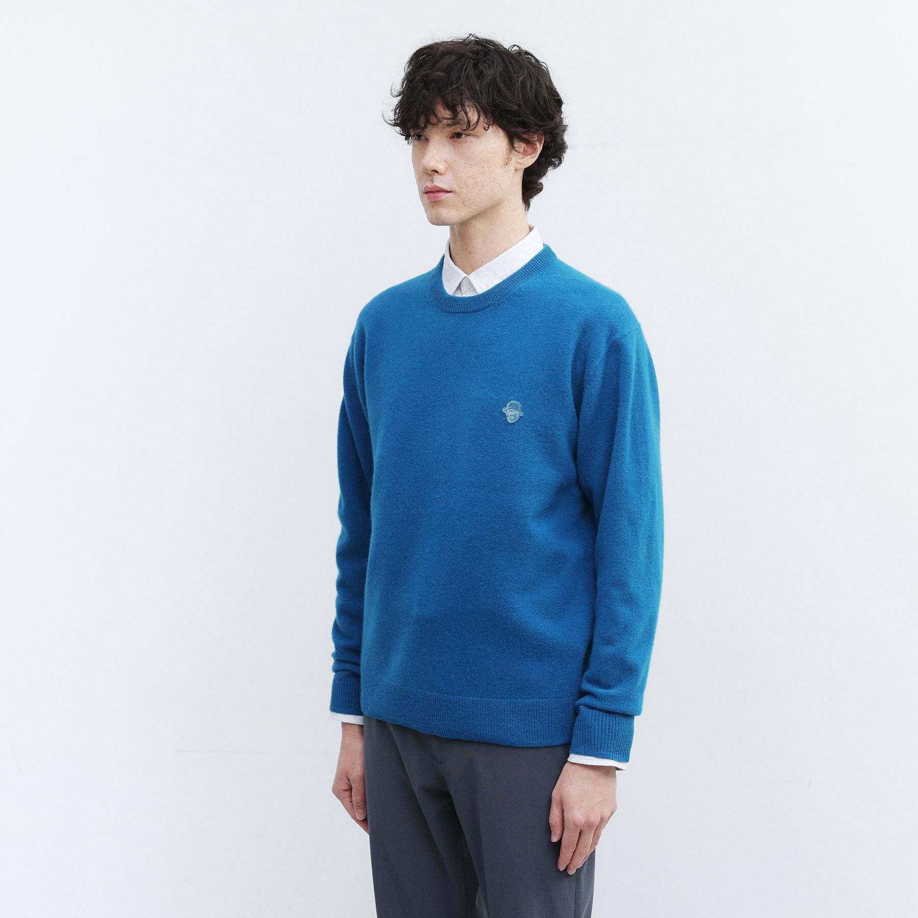 TAKEO KIKUCHI「【Air Palette Knit】ワンポイント カラーニット プルオーバー」|ニット・セーター|