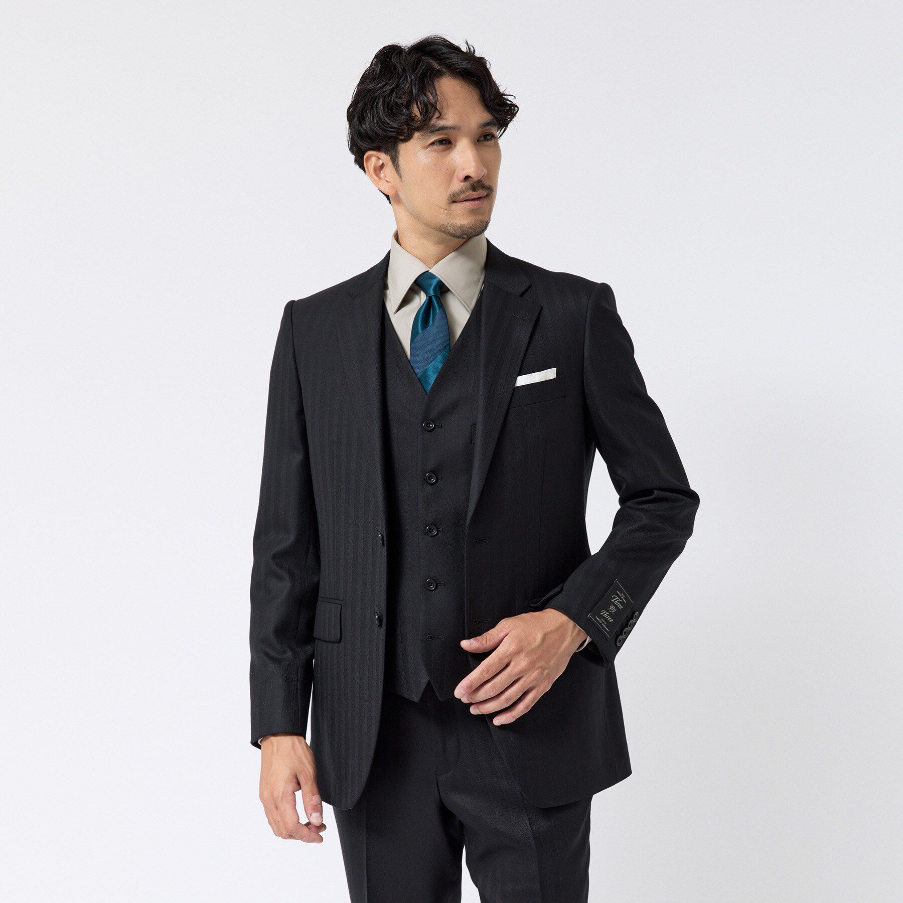 TAKEO KIKUCHI「【Three by Three】シャイニー シャーク ストライプ ベスト」|スーツ|