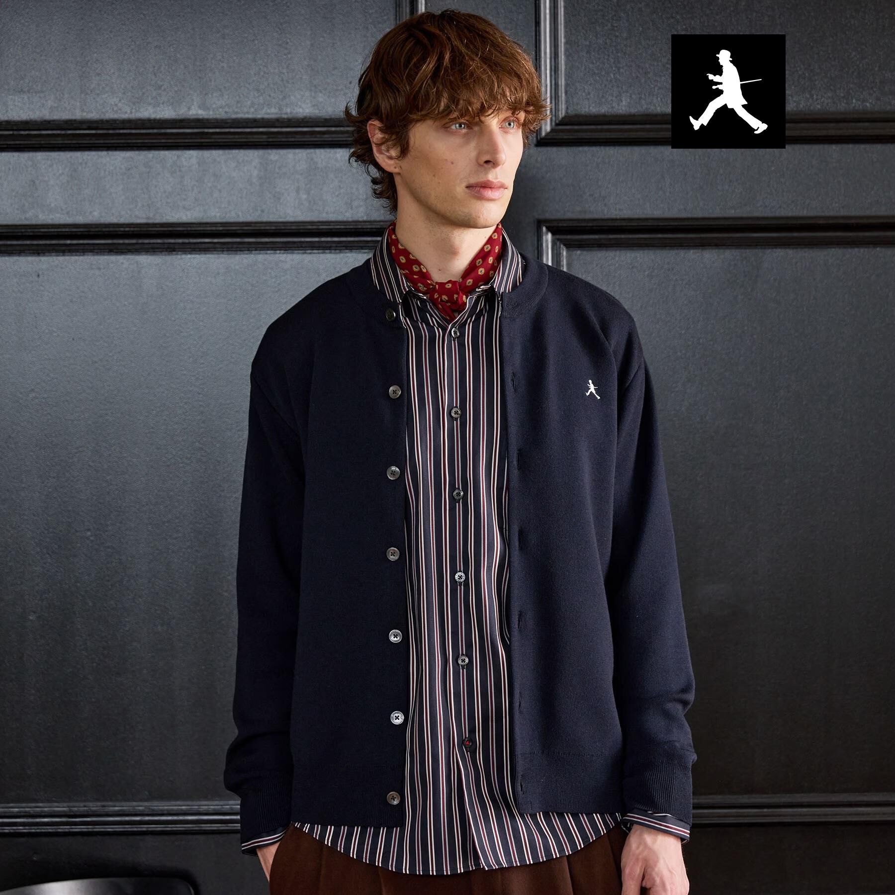 TAKEO KIKUCHI「【BOWLER HAT LABEL】日本製クルーネックカーディガン」|カーディガン|ネイビー(094)