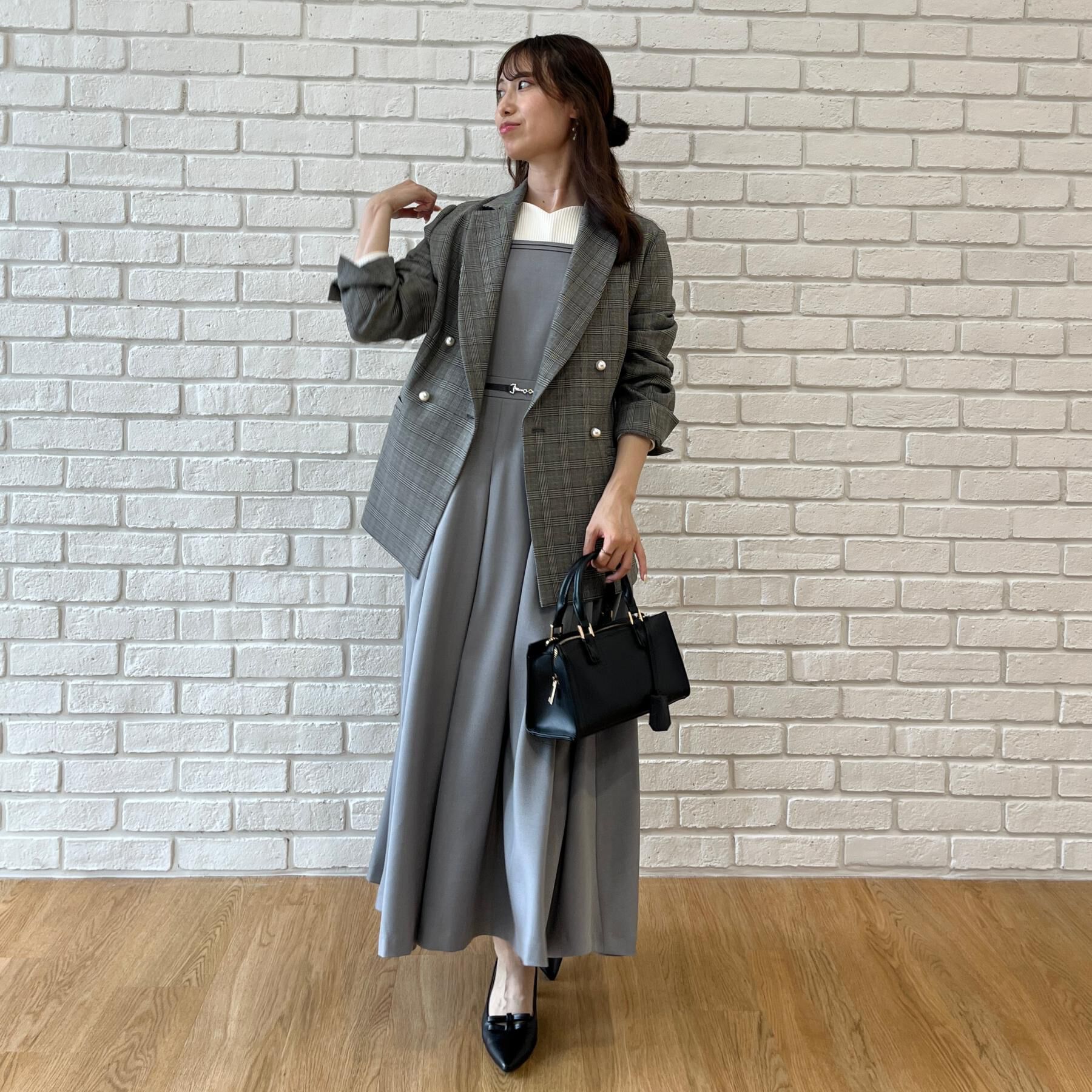 Couture broach「【マシンウォッシャブル・イージーケア】パール風釦テーラードジャケット【毛玉になりにくい・セットアップ」|テーラードジャケット|