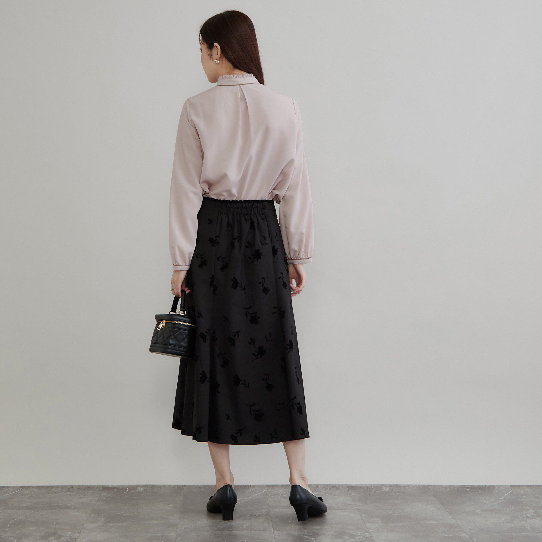 Couture broach「【大人の甘さ香る】フロッキーフラワー マーメイドスカート」|スカート|