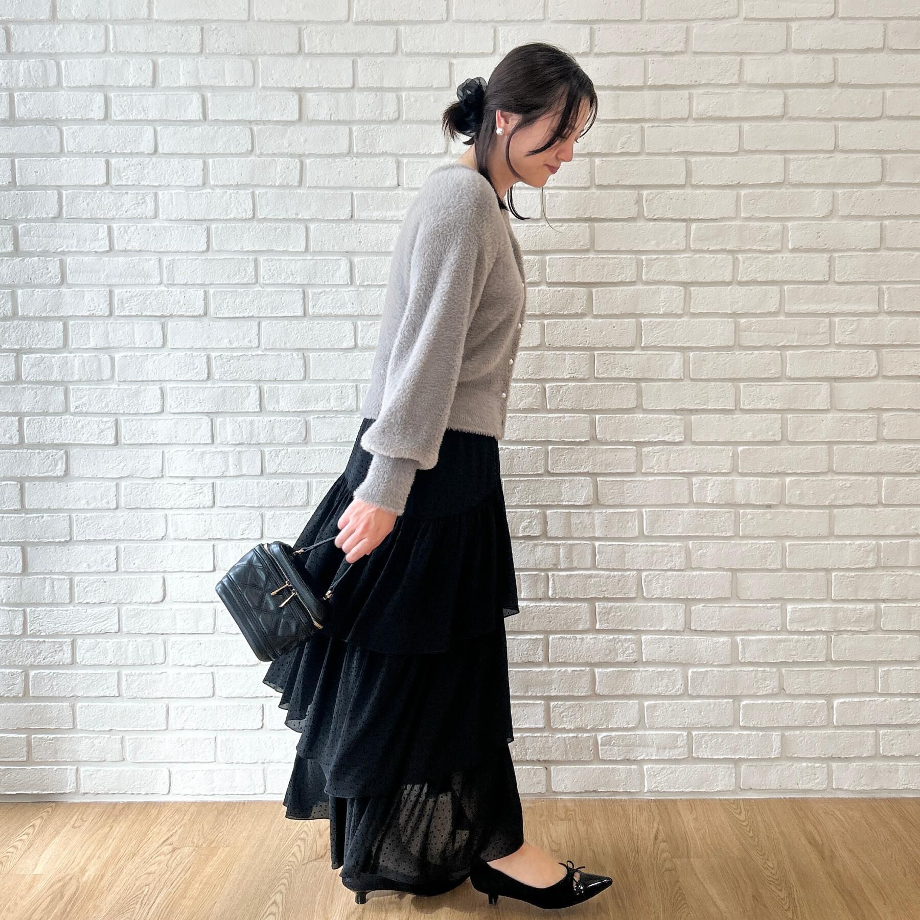 Couture broach「【ふわふわフェザー】前後2WAY ニットカーディガン」|カーディガン|