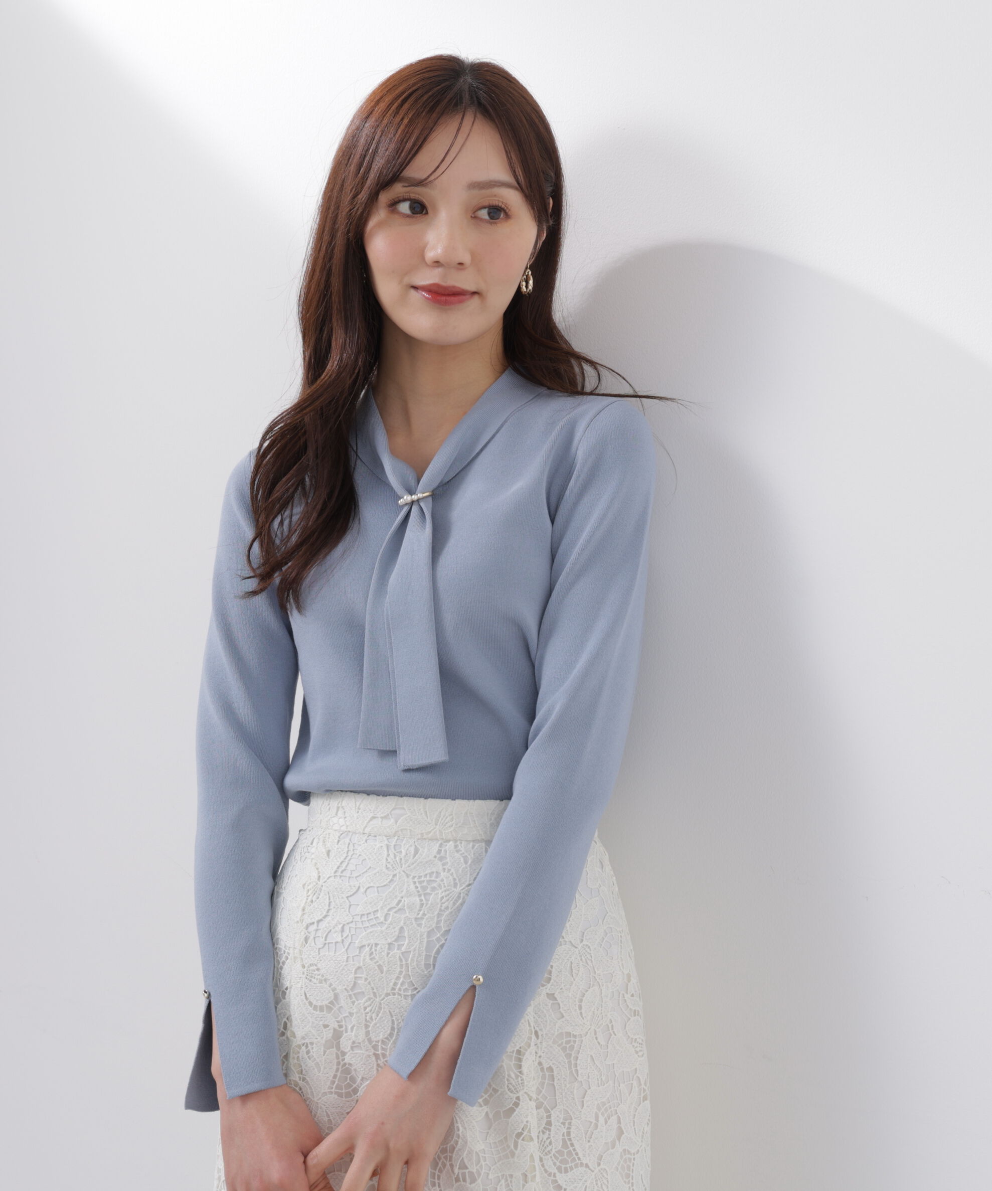 PROPORTION BODY DRESSING「パールリングボウタイニット　　26SS」|ニット・セーター|