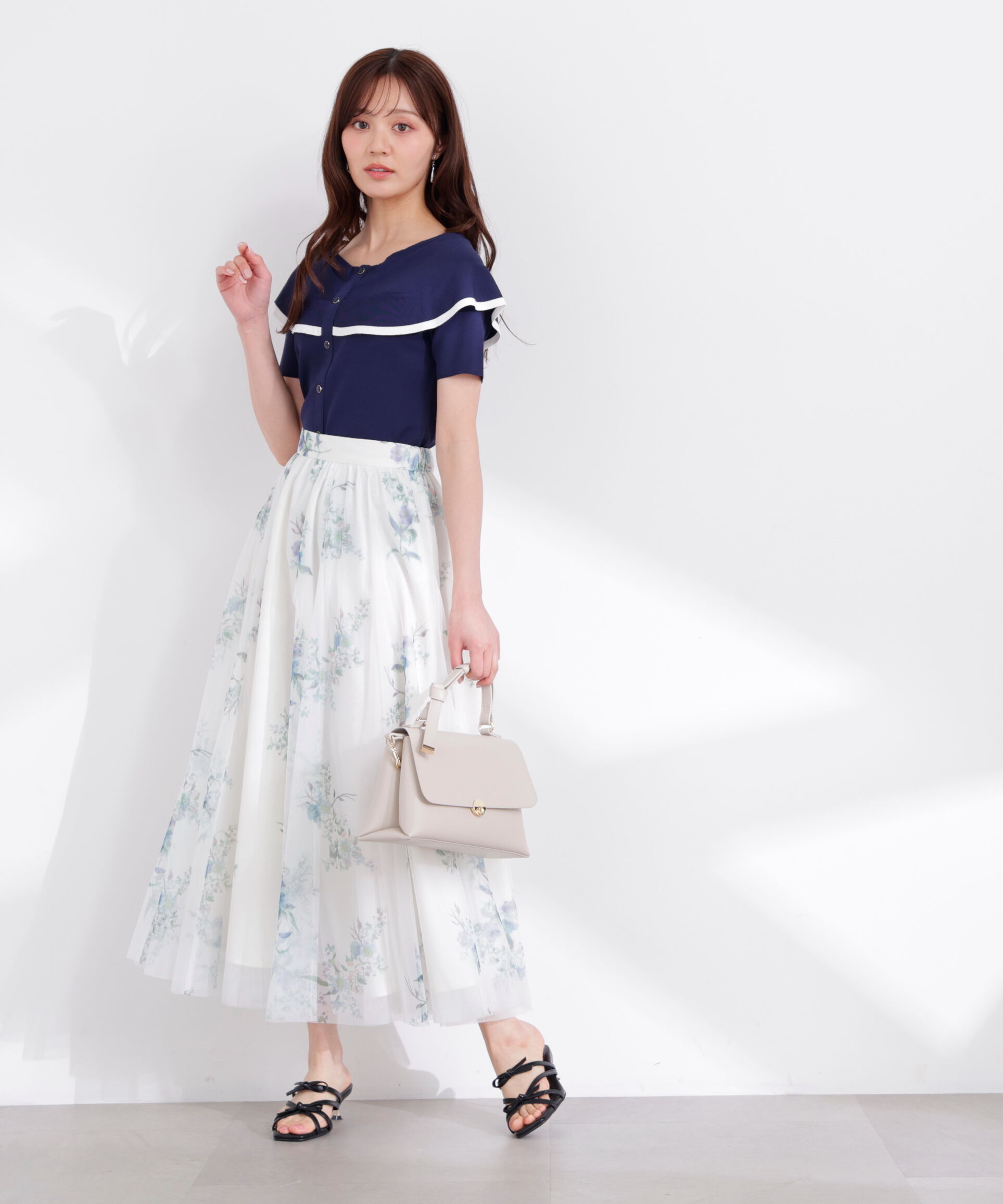 PROPORTION BODY DRESSING「トリムラインケープニットトップス 26SS」|ニット・セーター|