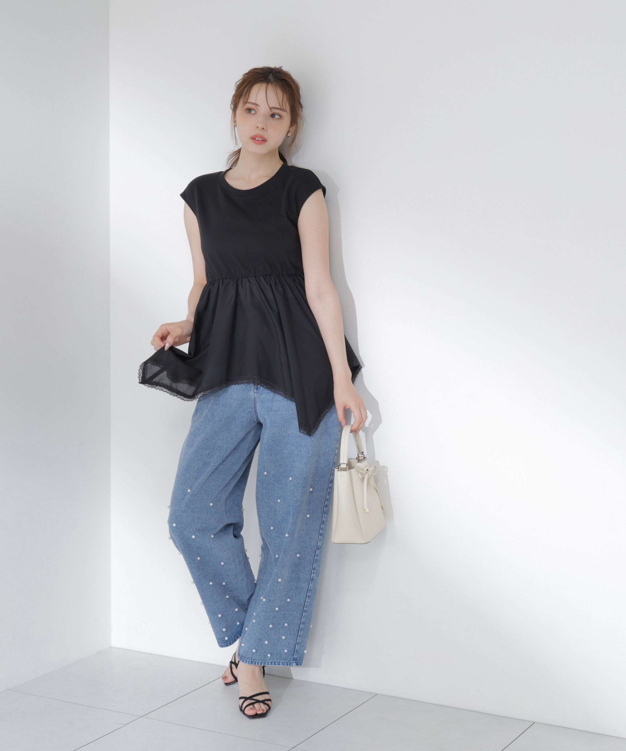 PROPORTION BODY DRESSING「パールデニムパンツ」|その他|ブルー1