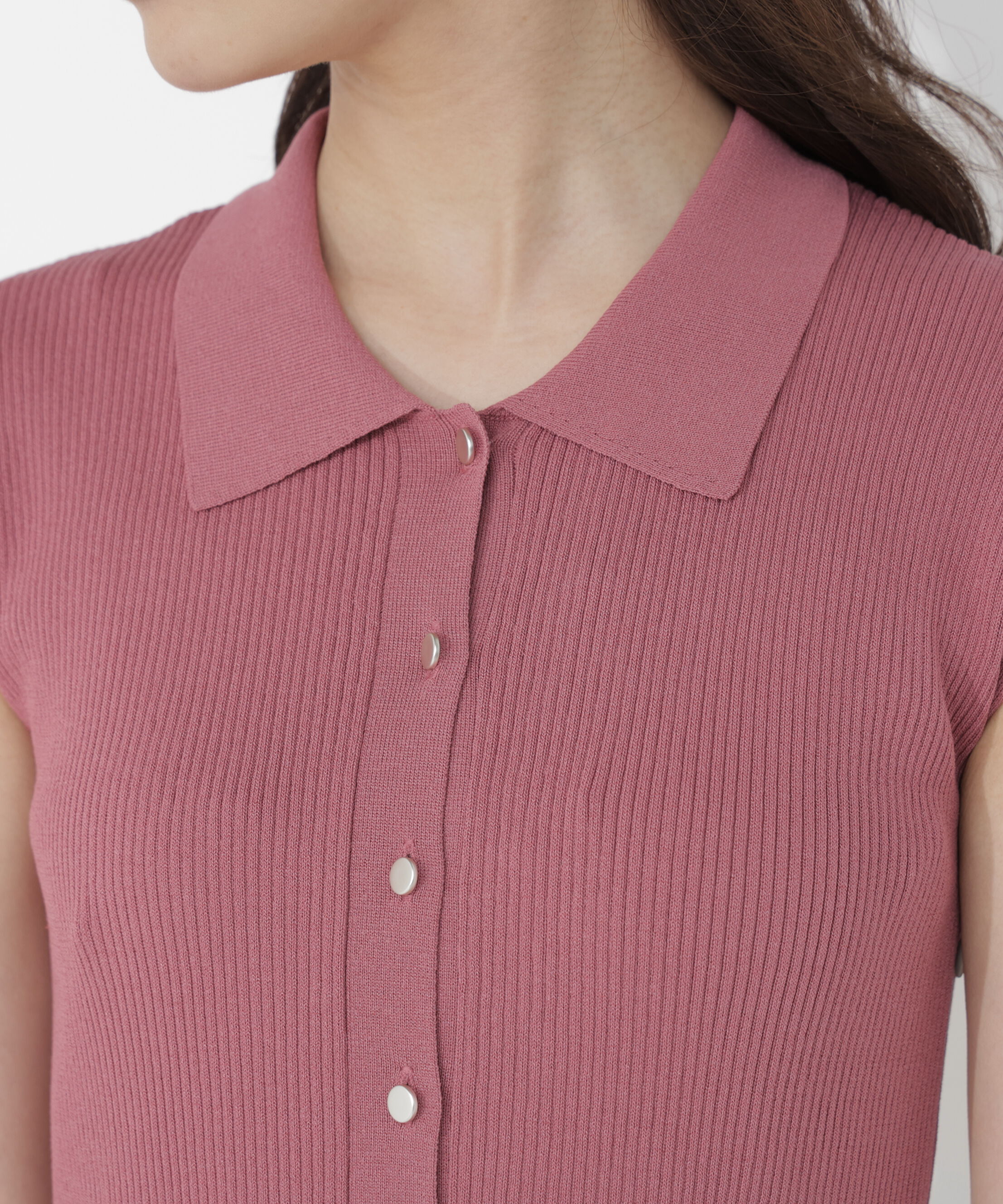 PROPORTION BODY DRESSING「衿付き柄ドッキングニットワンピース 26AW」|ワンピース|