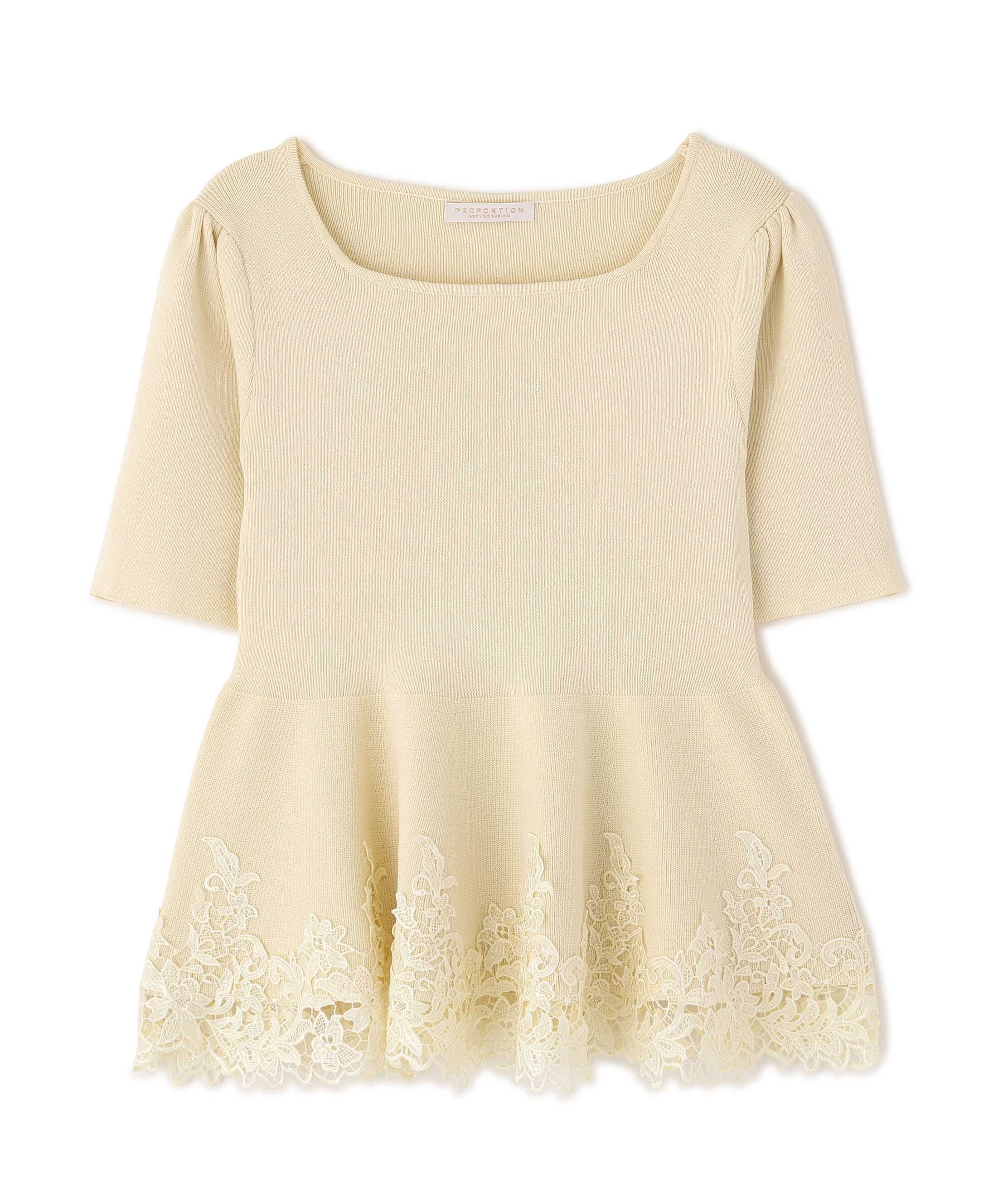 PROPORTION BODY DRESSING「レーストリムペプラムニット 26AW」|ニット・セーター|