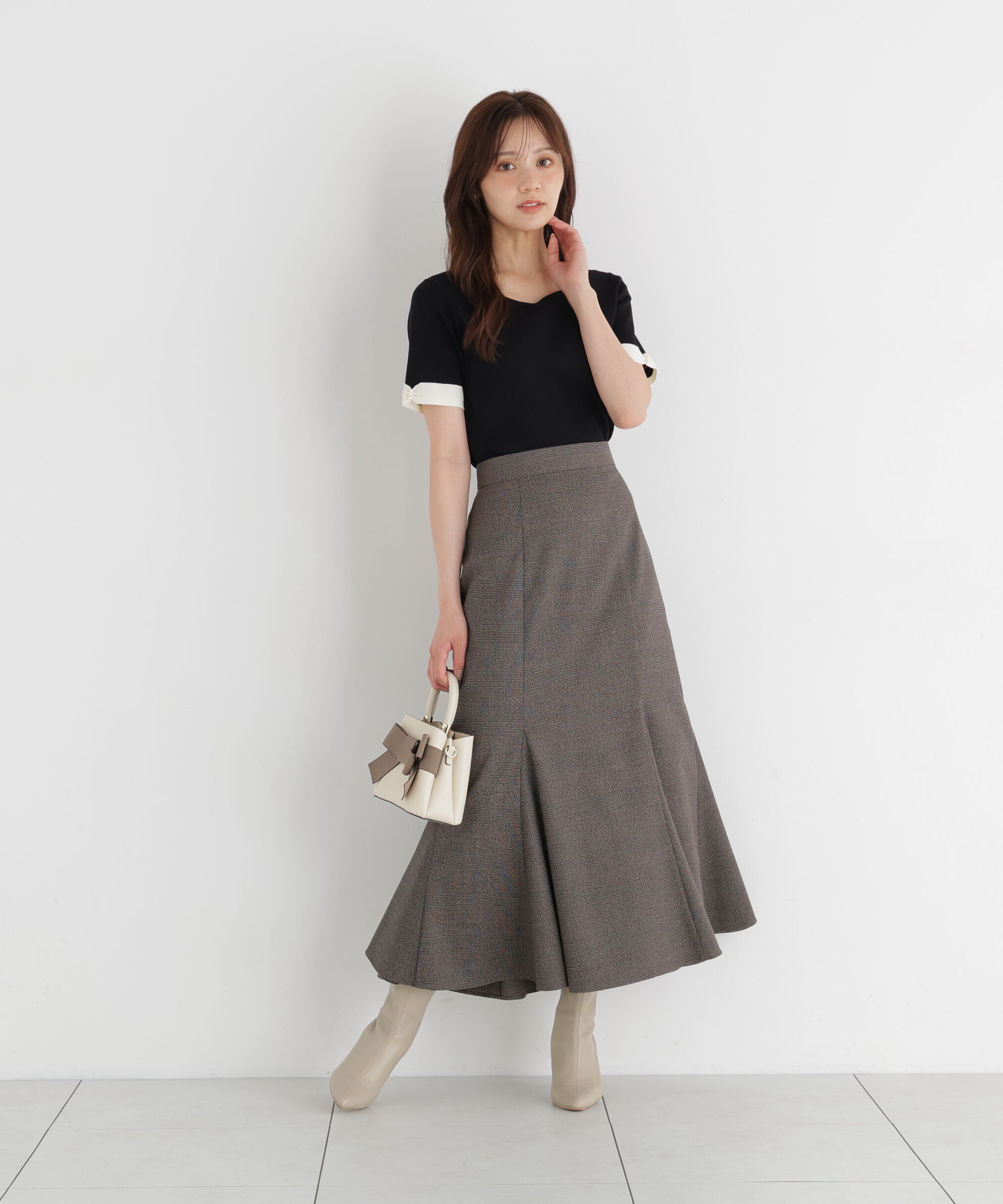 PROPORTION BODY DRESSING「袖リボン総針ニットトップス 26AW」|ニット・セーター|