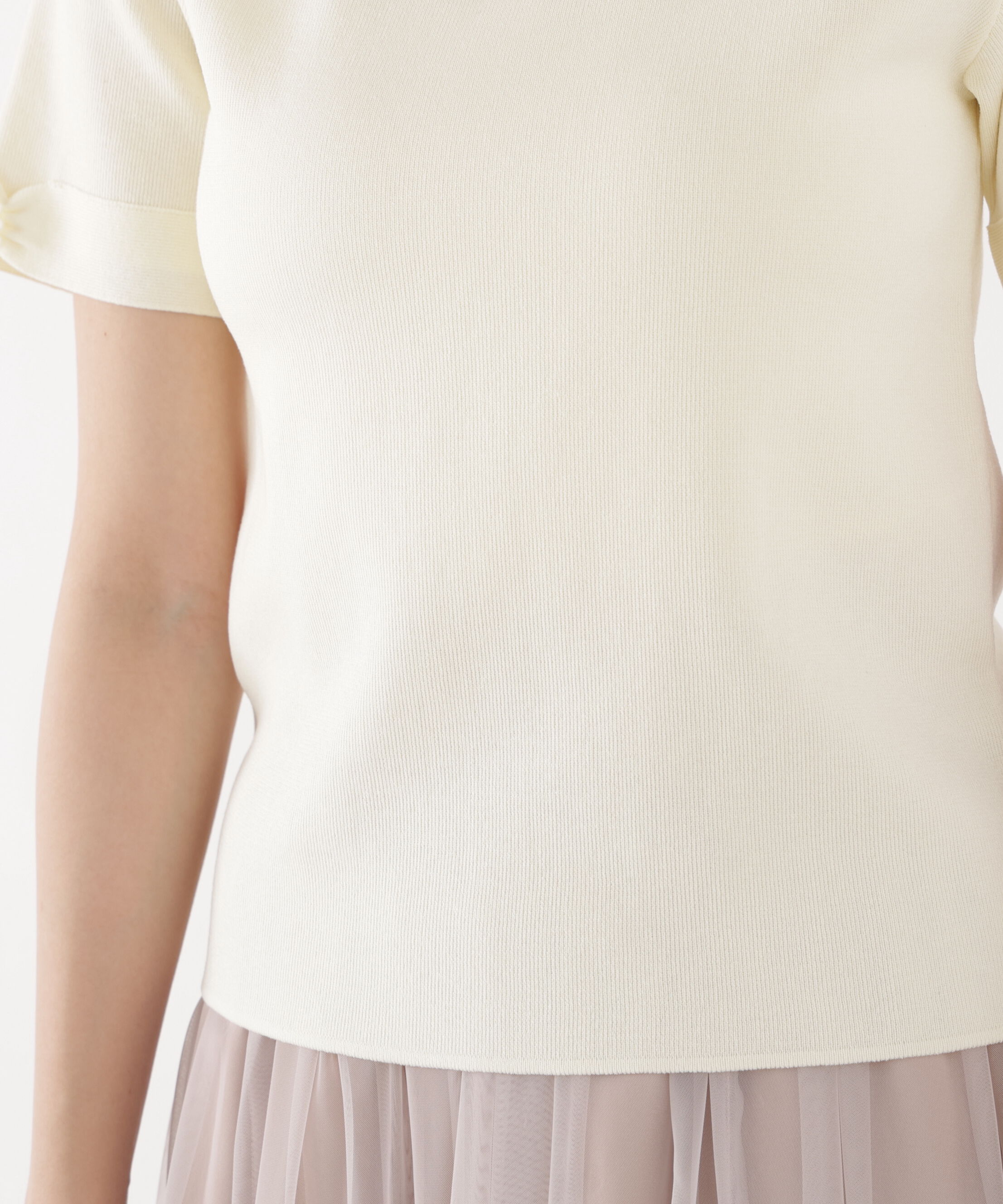 PROPORTION BODY DRESSING「袖リボン総針ニットトップス 26AW」|ニット・セーター|