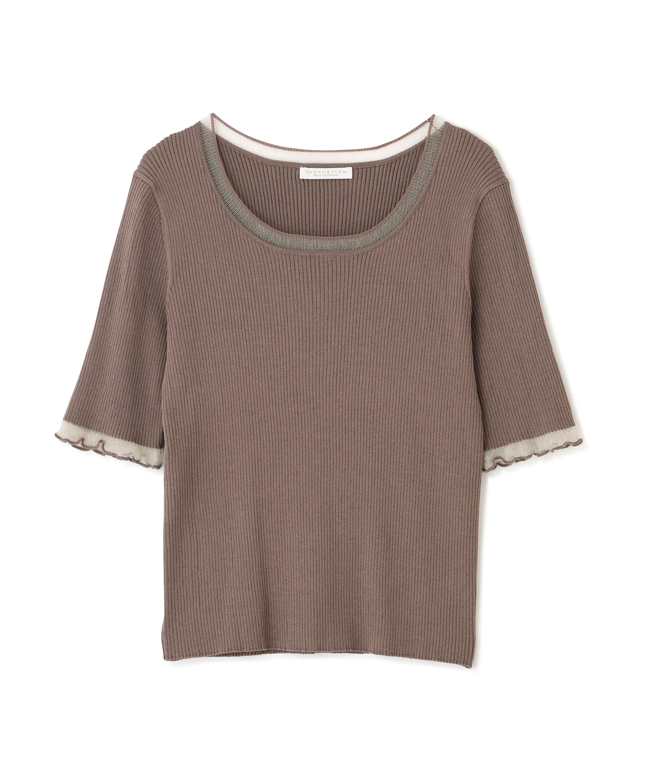 PROPORTION BODY DRESSING「半袖部分シアーリブニット 26AW」|ニット・セーター|