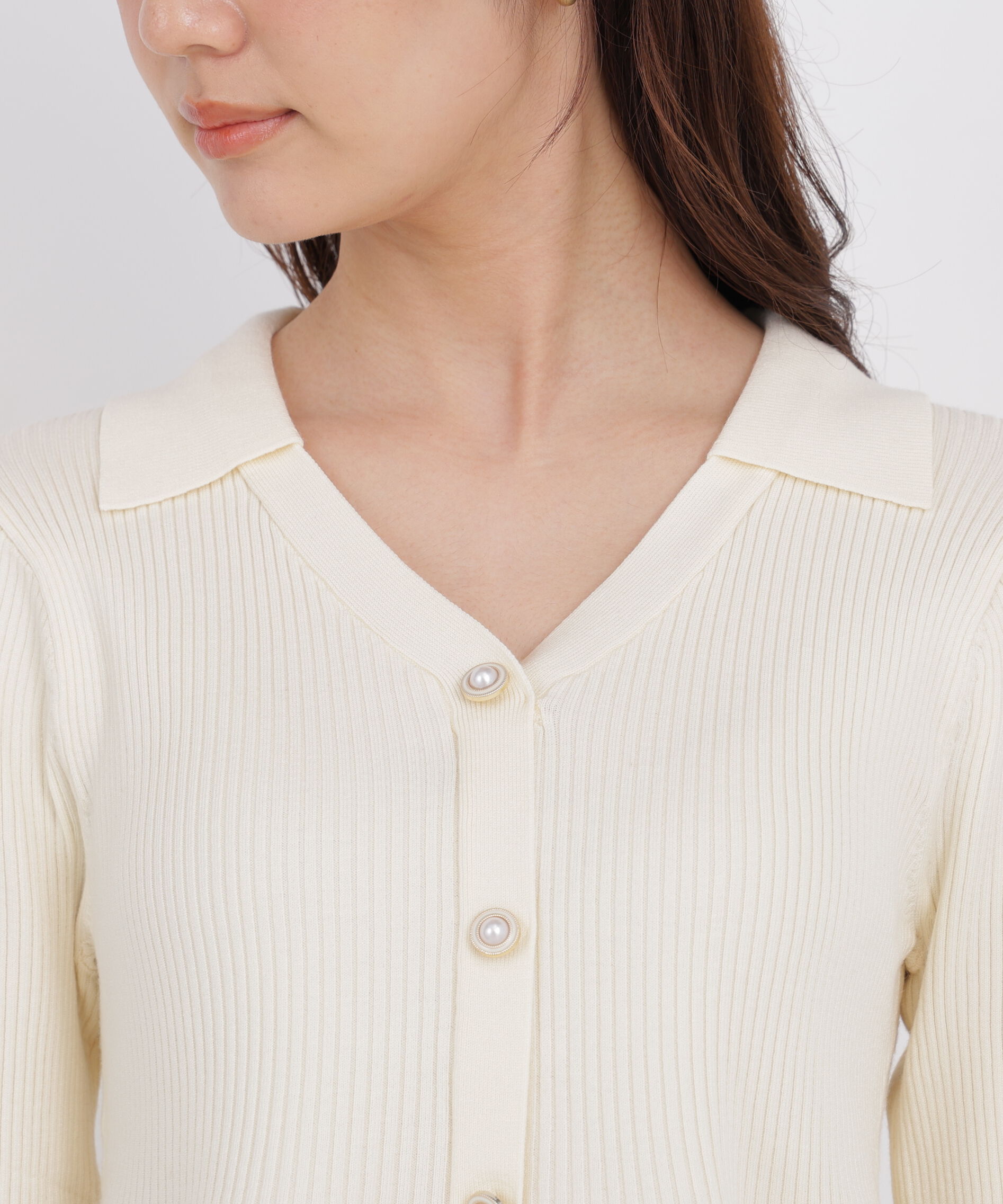 PROPORTION BODY DRESSING「シアー切り替えペプラムニット 26AW」|ニット・セーター|