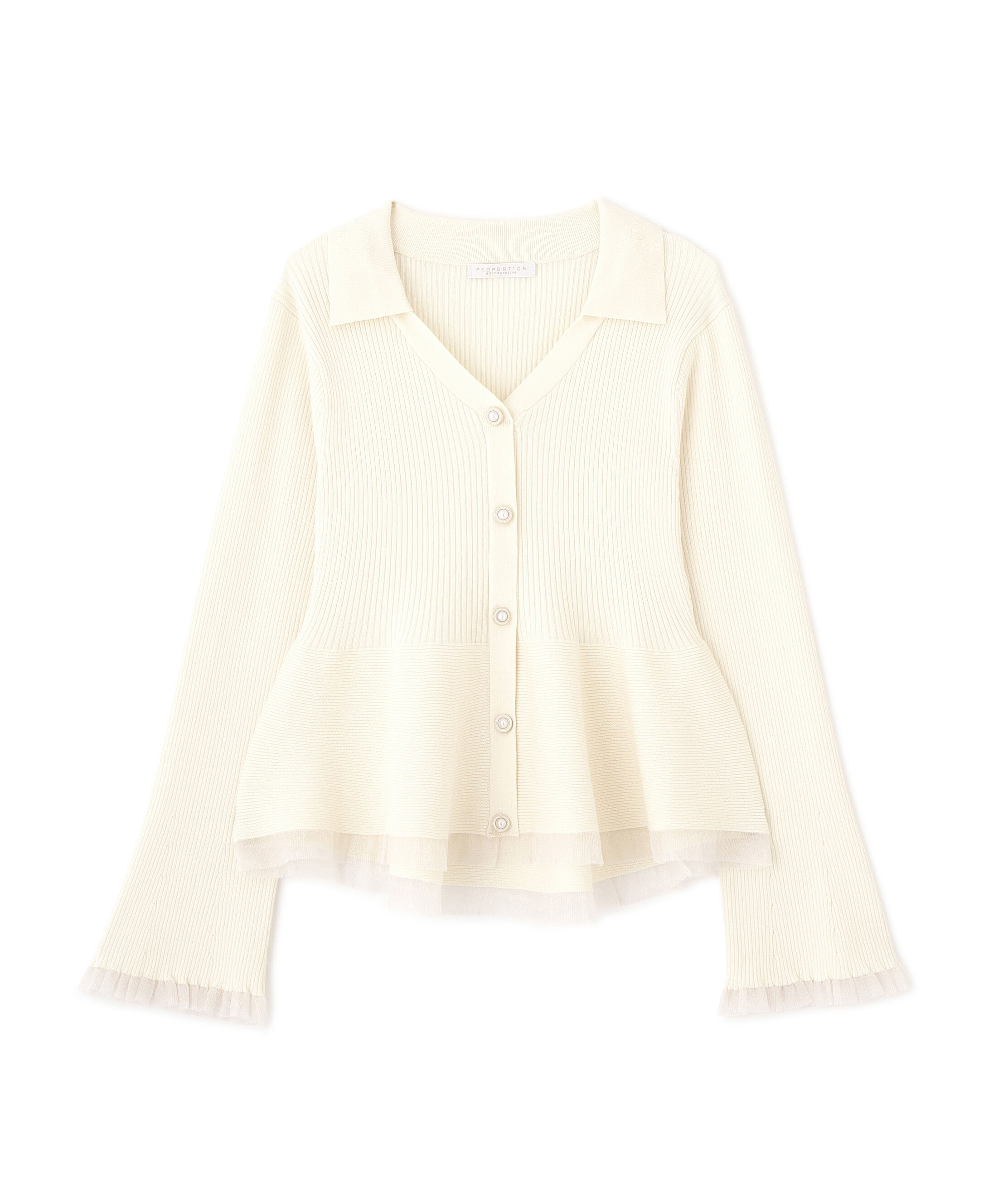 PROPORTION BODY DRESSING「シアー切り替えペプラムニット 26AW」|ニット・セーター|