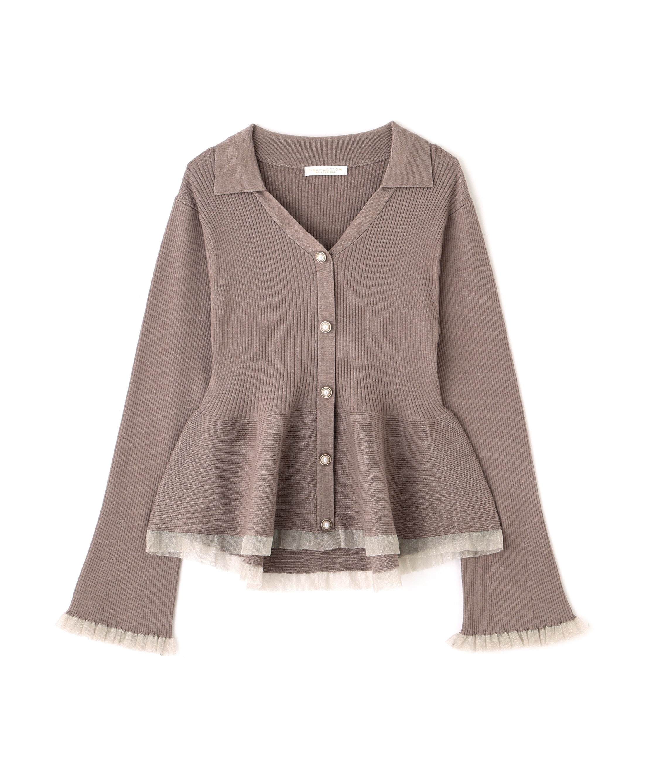 PROPORTION BODY DRESSING「シアー切り替えペプラムニット 26AW」|ニット・セーター|