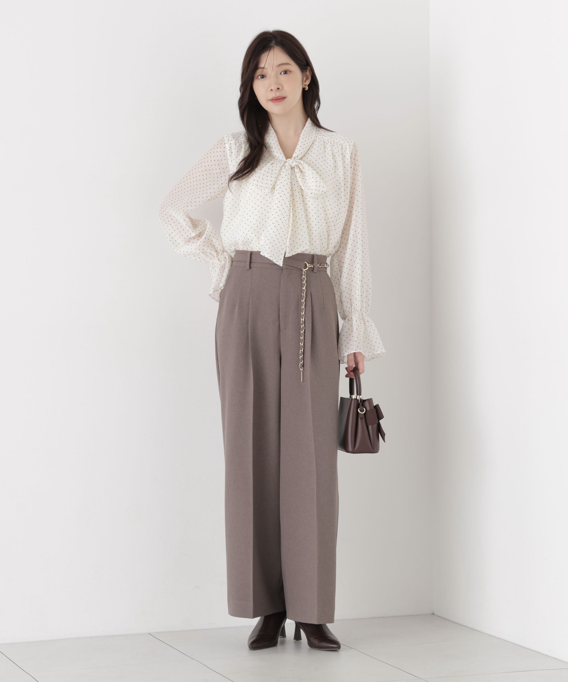 PROPORTION BODY DRESSING「チェーンベルト付きワイドパンツ」|その他|