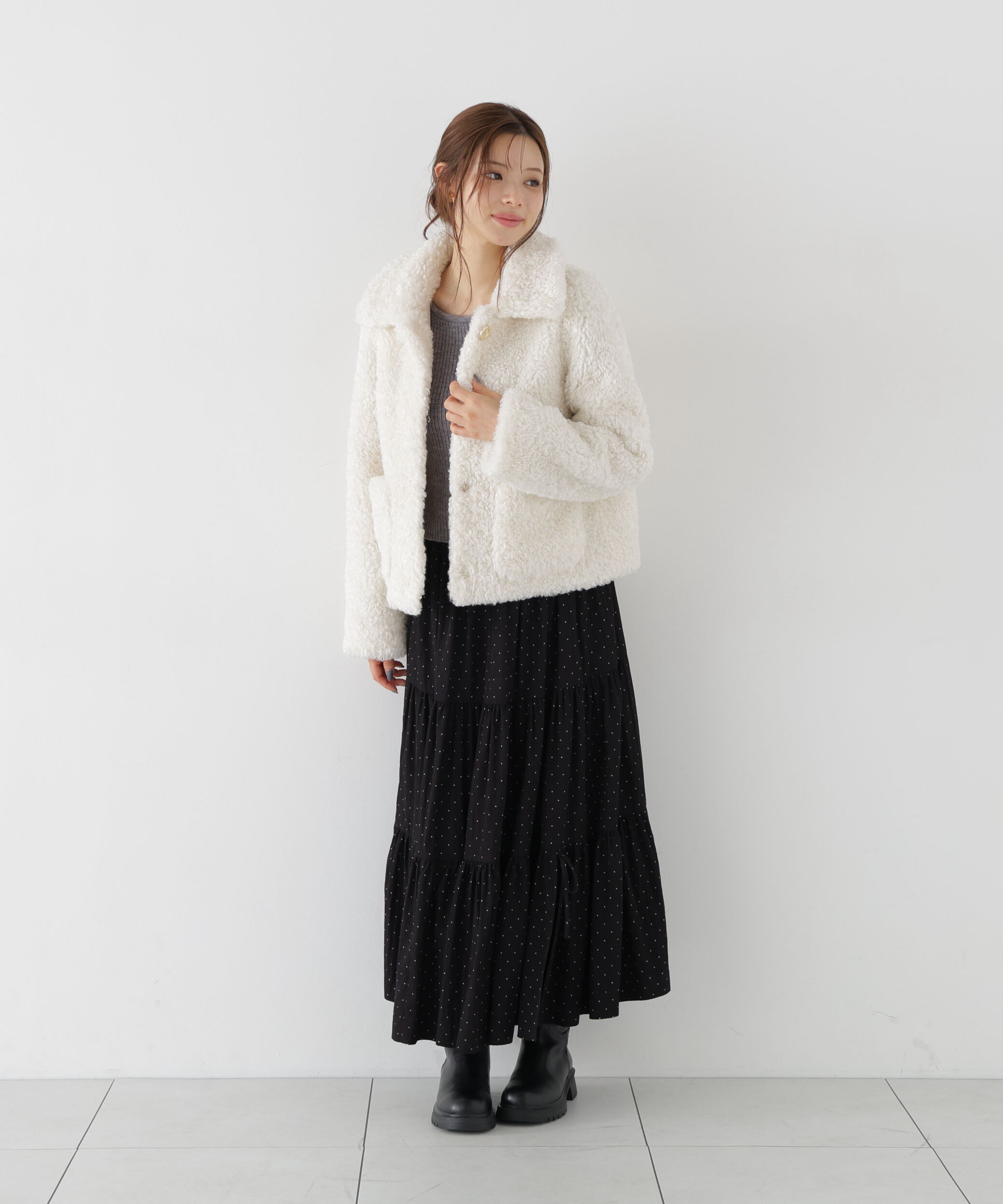 PROPORTION BODY DRESSING「衿付きフェイクファーブルゾン 26AW」|ブルゾン・スタジャン|