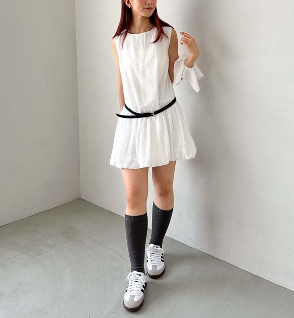 archives「ベルトシュシュ付バルーンノースリミニワンピース」|チュニック|OFF WHITE