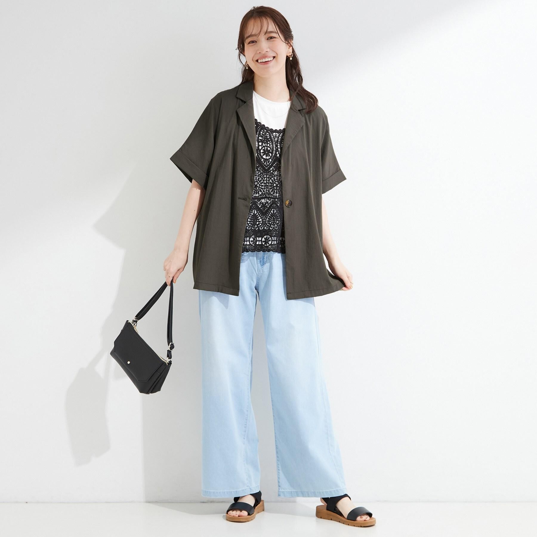 SHOO･LA･RUE「【洗濯機可】軽い着ごこちライトオンスデニムワイドパンツ」|その他|