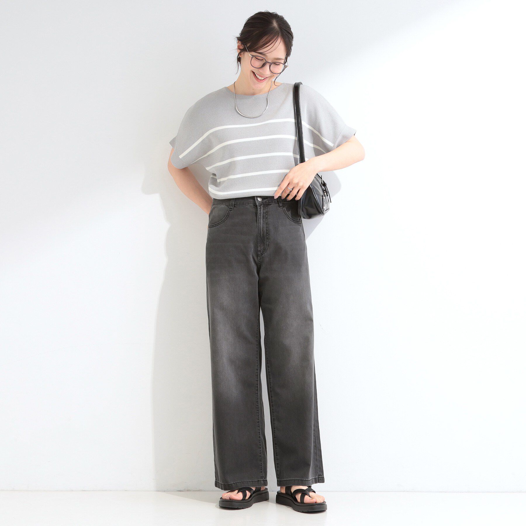 SHOO･LA･RUE「【洗濯機可】軽い着ごこちライトオンスデニムワイドパンツ」|その他|
