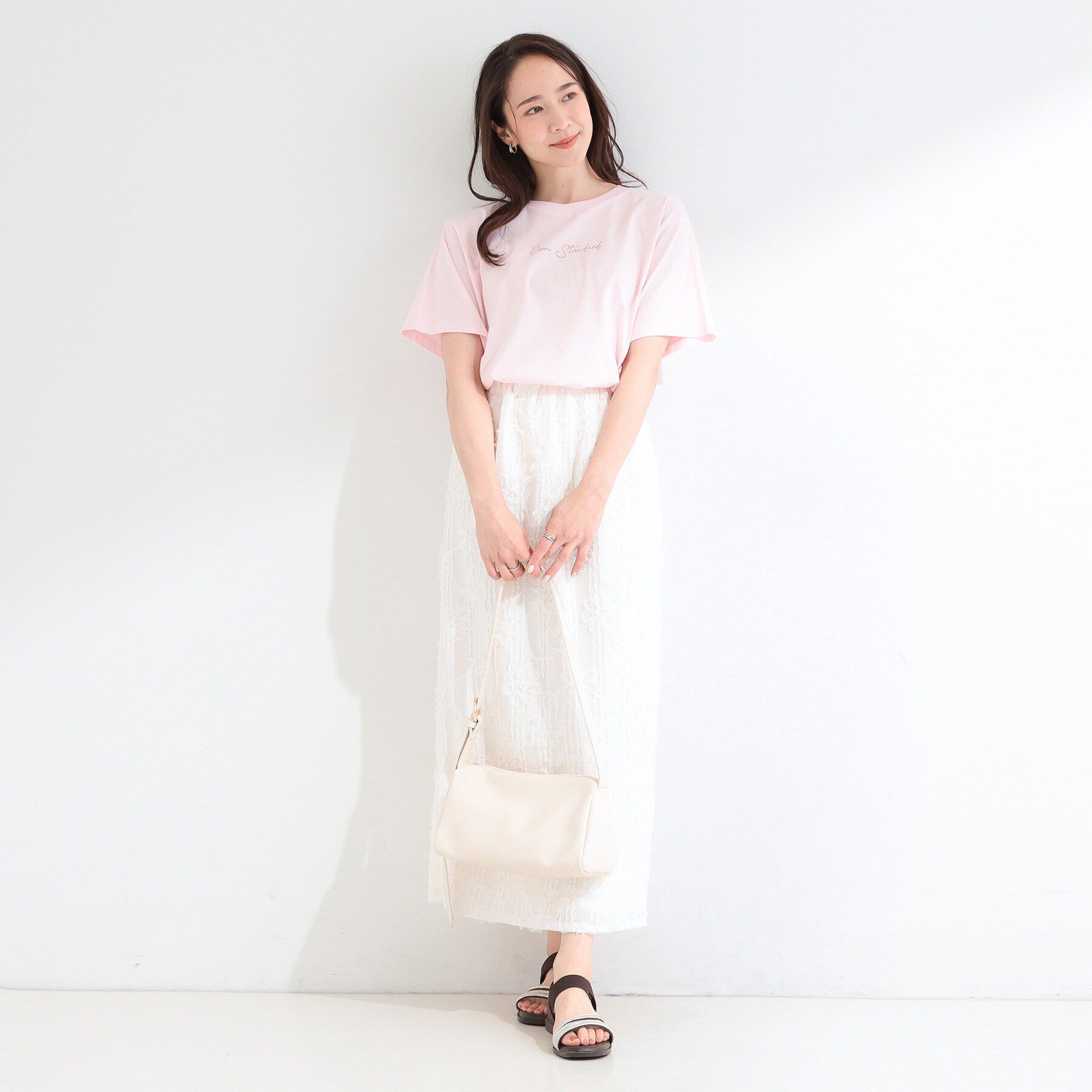 SHOO･LA･RUE「【洗濯機可/S-LL】夏に快適サラサラ感 大人のプリントTシャツ」|Tシャツ・カットソー|