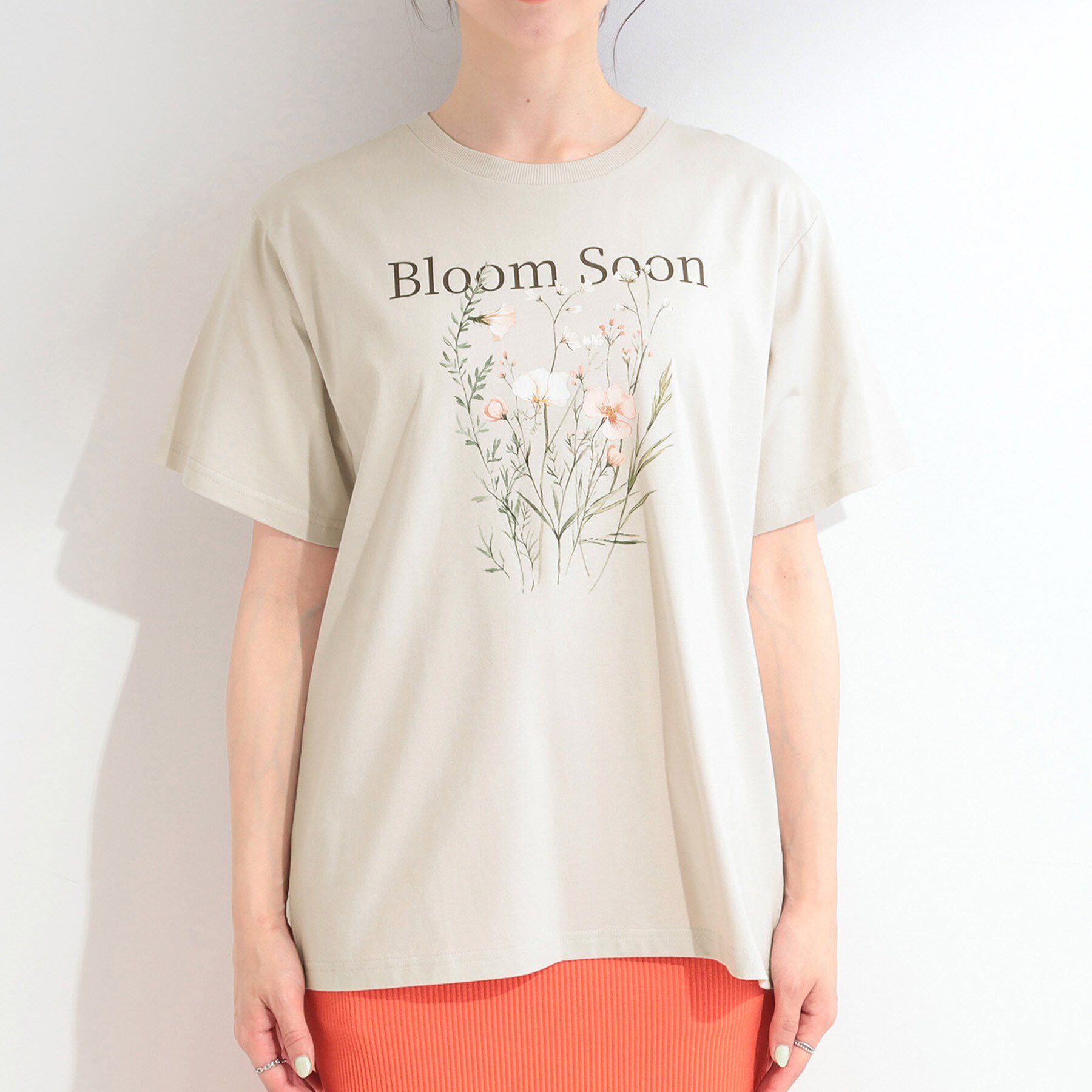 SHOO･LA･RUE「【洗濯機可/S-LL】夏に快適サラサラ感 大人のプリントTシャツ」|Tシャツ・カットソー|