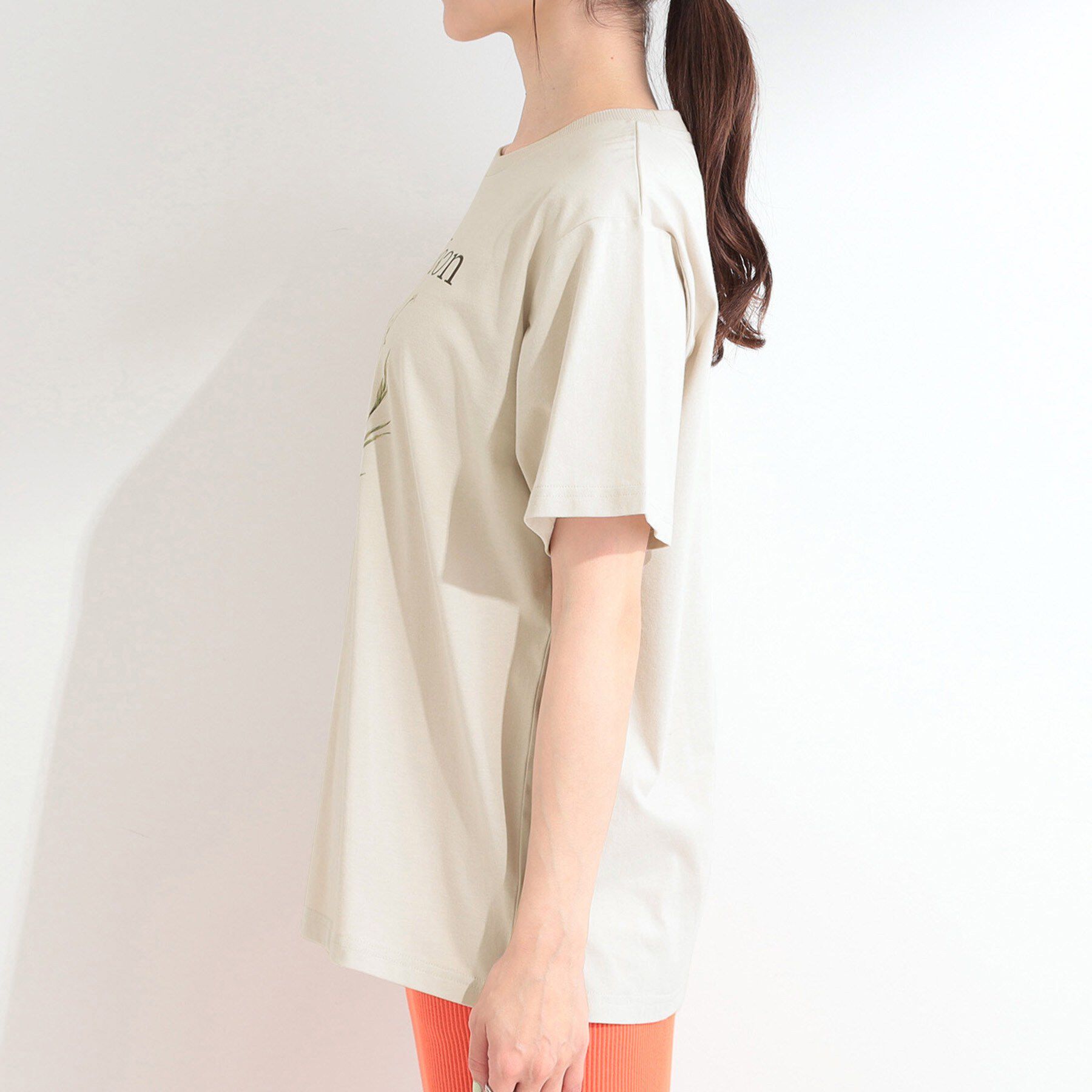 SHOO･LA･RUE「【洗濯機可/S-LL】夏に快適サラサラ感 大人のプリントTシャツ」|Tシャツ・カットソー|