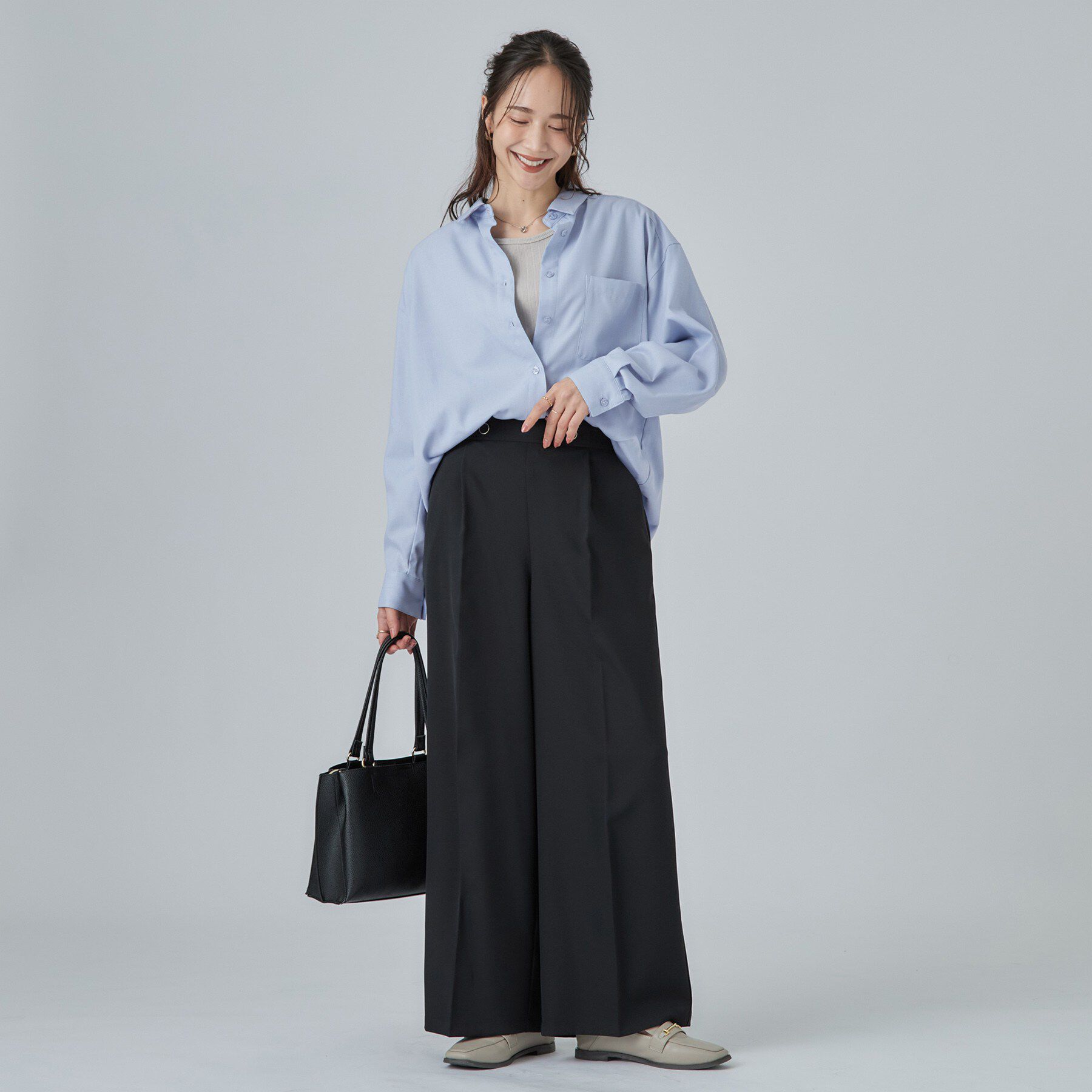 SHOO･LA･RUE「【洗濯後しわになりにくい/S-LL】気分で選ぶ 大人のデイリー使いに ベーシックシャツ」|シャツ・ブラウス|