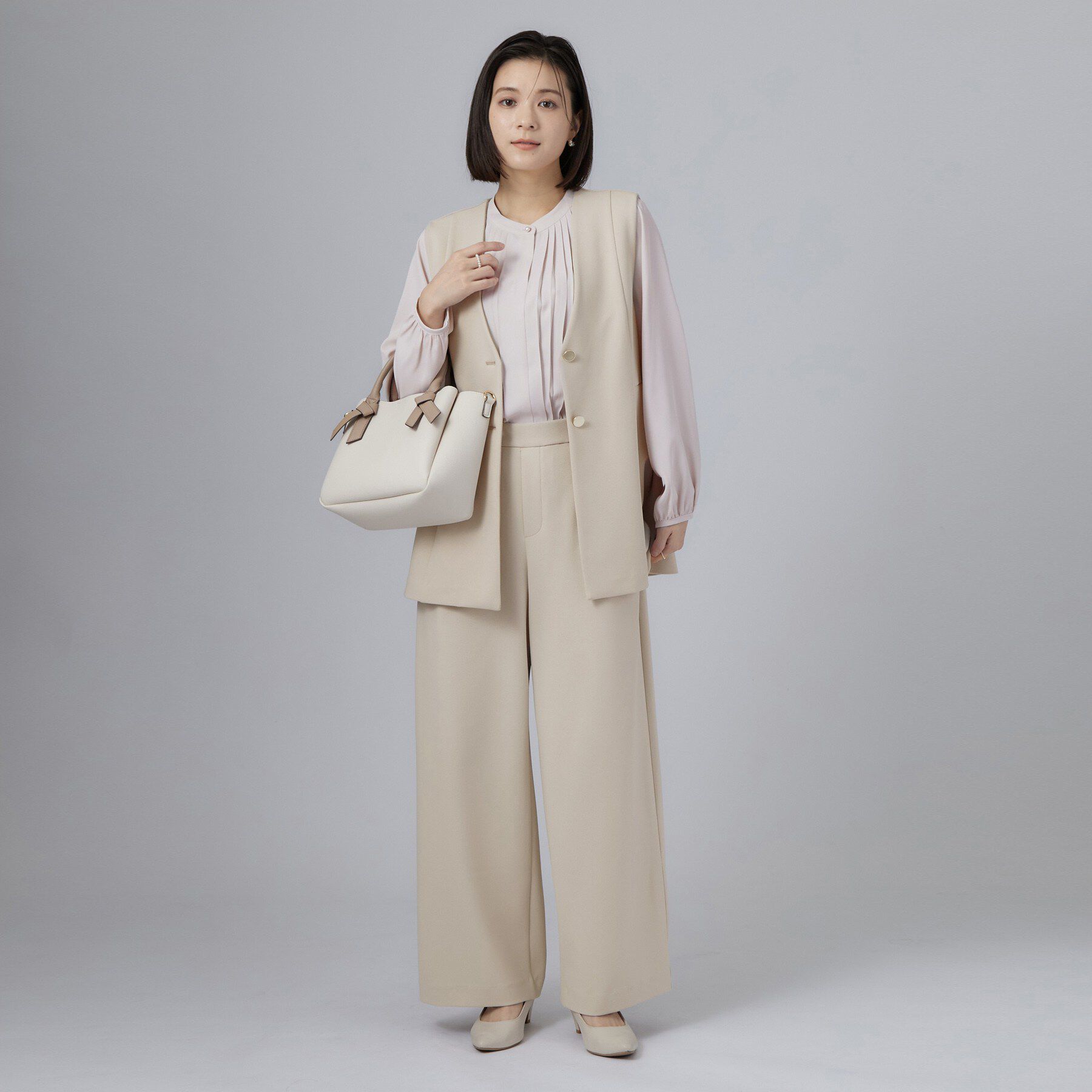SHOO･LA･RUE「セレモニーカットジョーゼットペプラムジレ」|ベスト・ジレ|