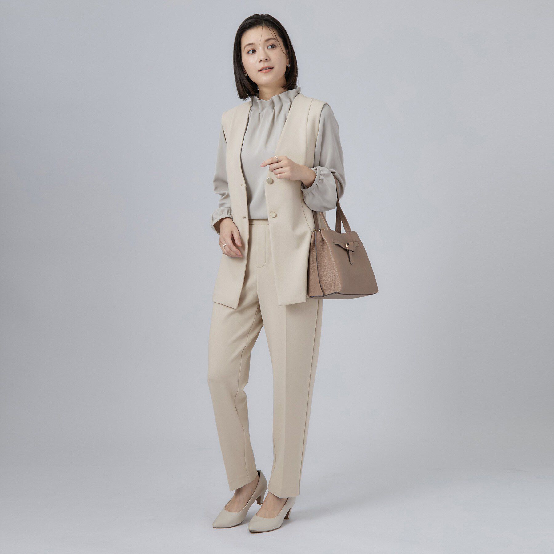 SHOO･LA･RUE「セレモニーカットジョーゼットペプラムジレ」|ベスト・ジレ|