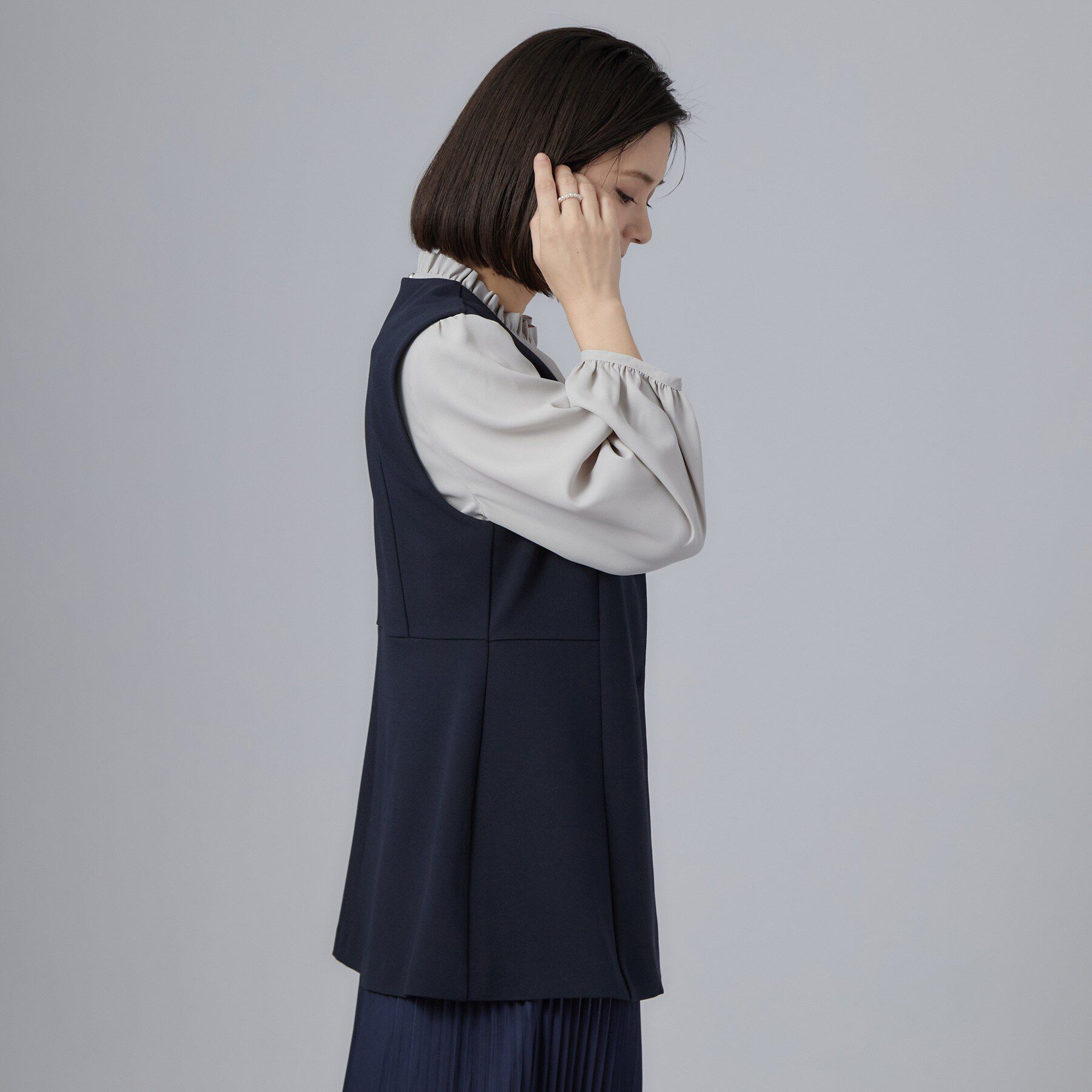SHOO･LA･RUE「セレモニーカットジョーゼットペプラムジレ」|ベスト・ジレ|