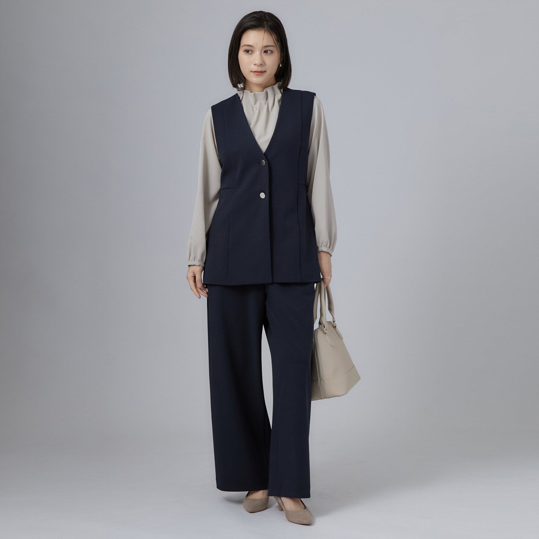 SHOO･LA･RUE「セレモニーカットジョーゼットペプラムジレ」|ベスト・ジレ|