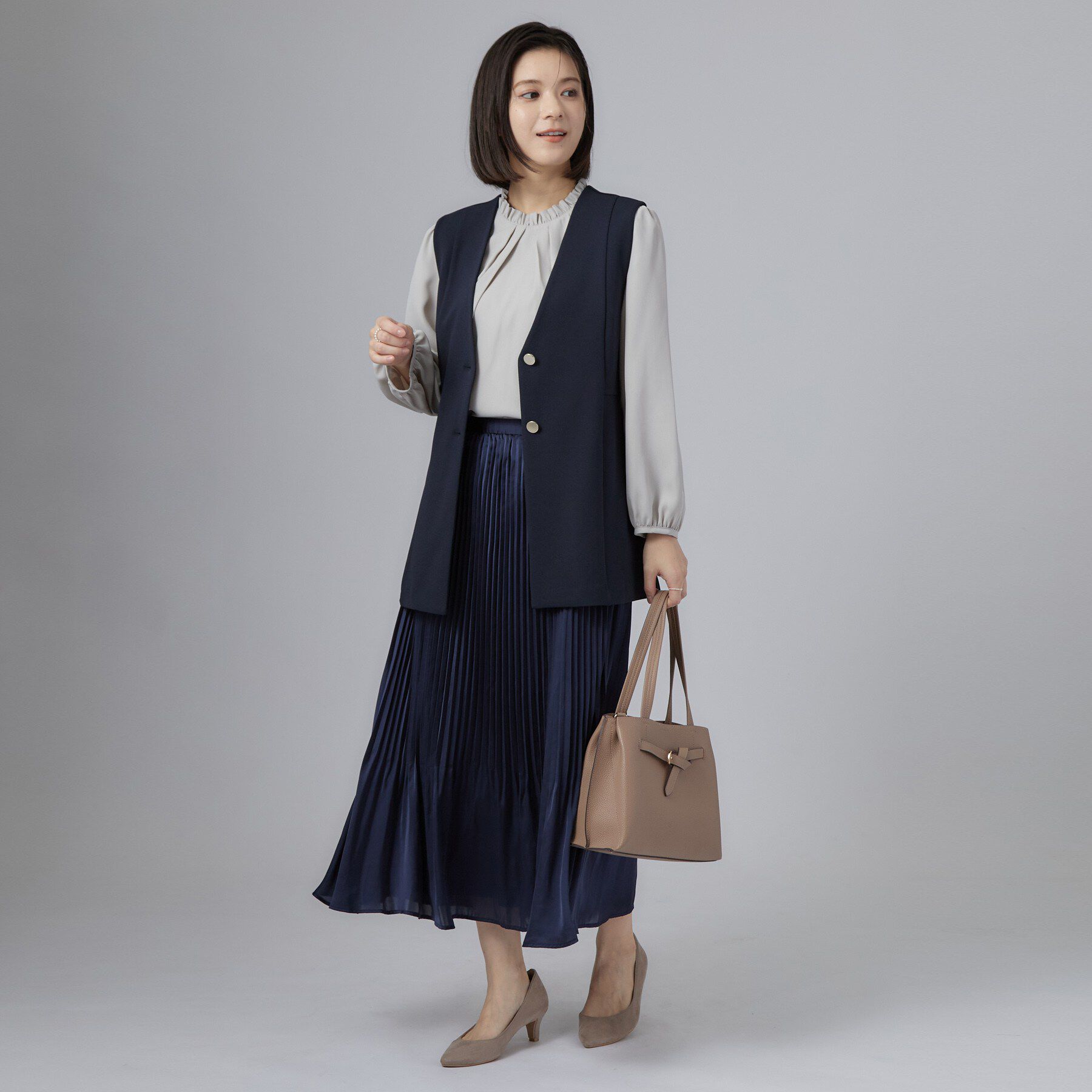 SHOO･LA･RUE「セレモニーカットジョーゼットペプラムジレ」|ベスト・ジレ|
