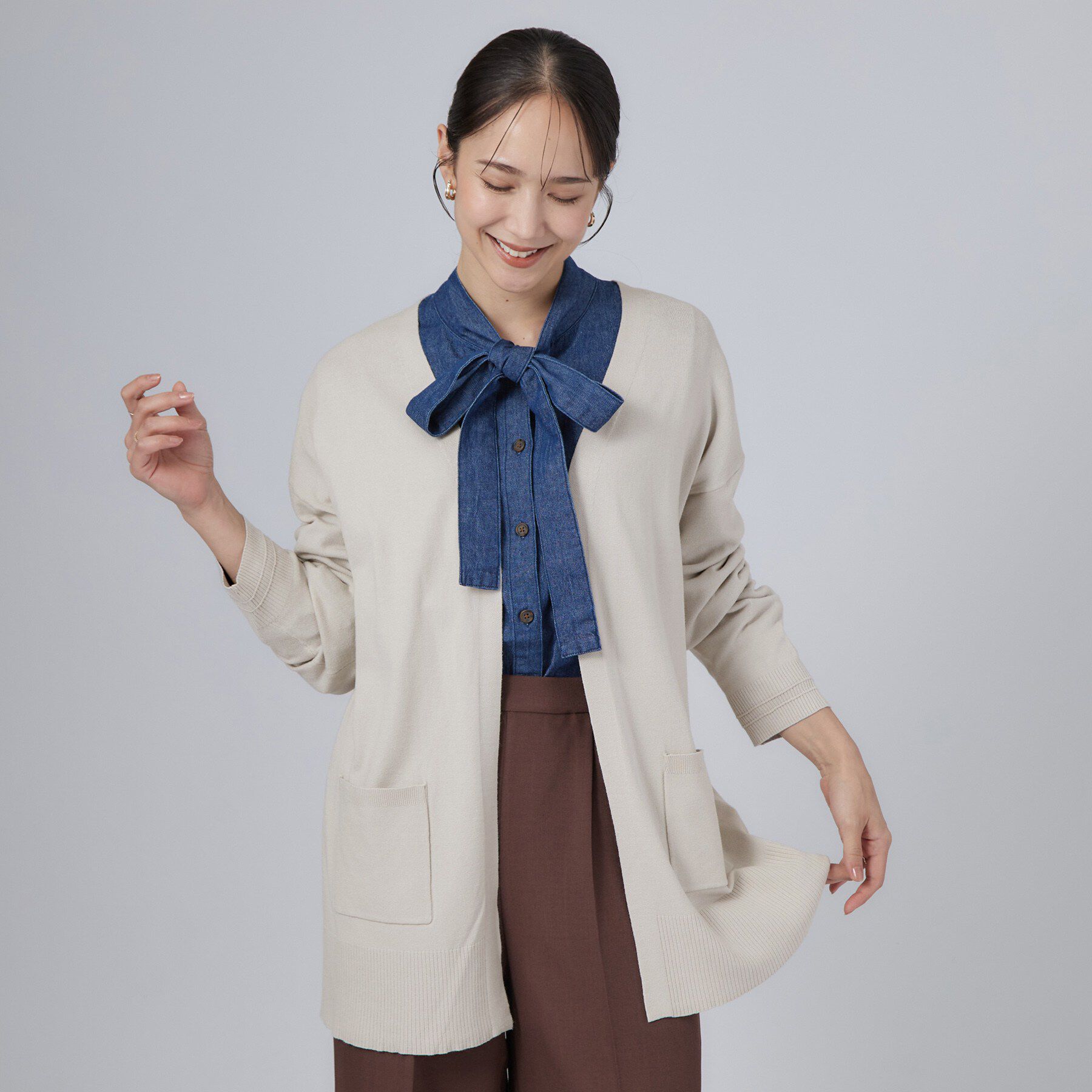 SHOO･LA･RUE「ポケット付きトッパーカーディガン」|カーディガン|